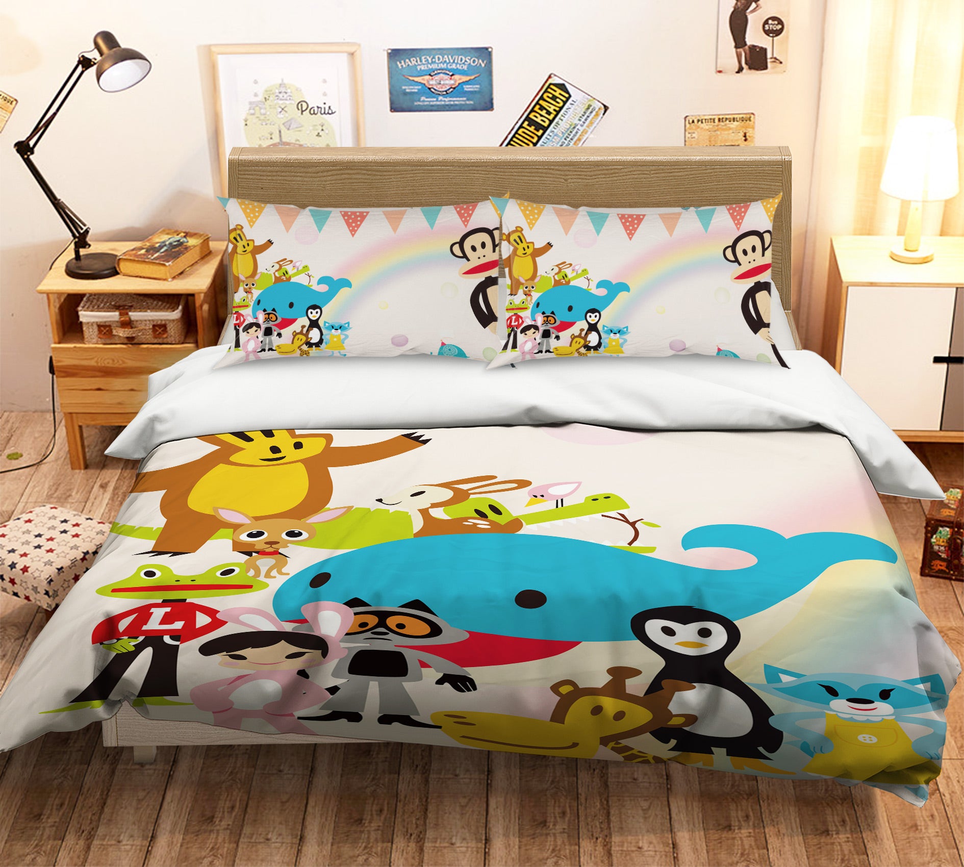 3D Cartoon Animals 13135 Bed Pillowcases Quilt