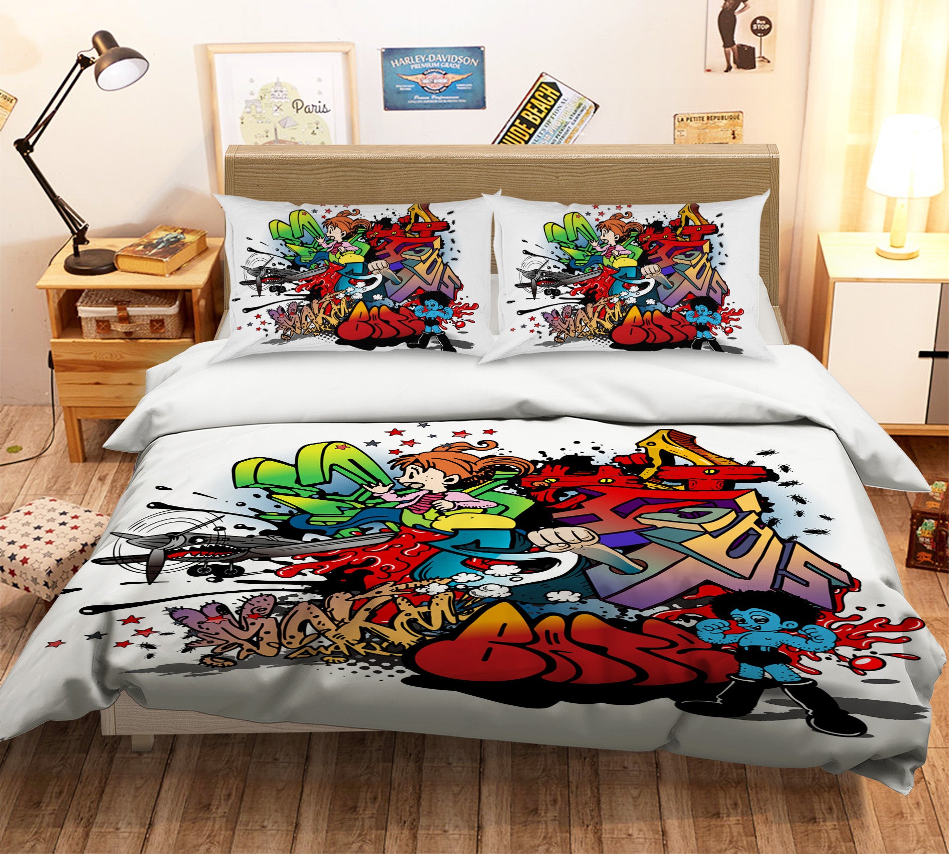 3D Letter Pattern Girl 59052 Bed Pillowcases Quilt