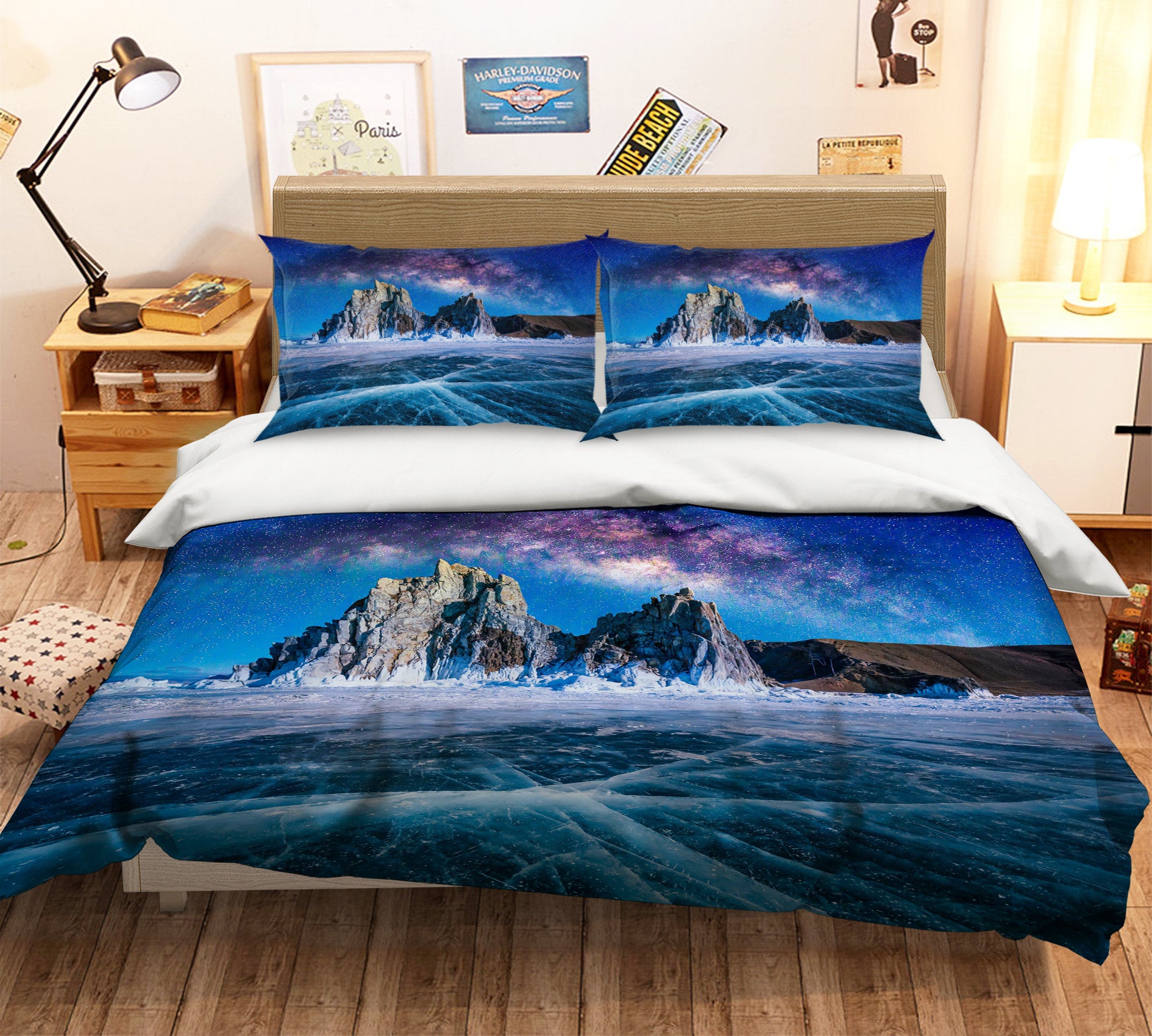 3D Ice Mountain 59138 Bed Pillowcases Quilt