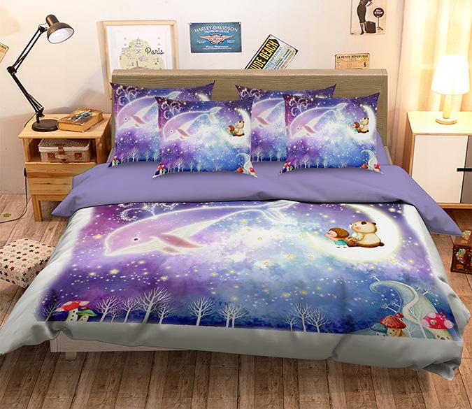3D Whale Star 172 Bed Pillowcases Quilt Wallpaper AJ Wallpaper 