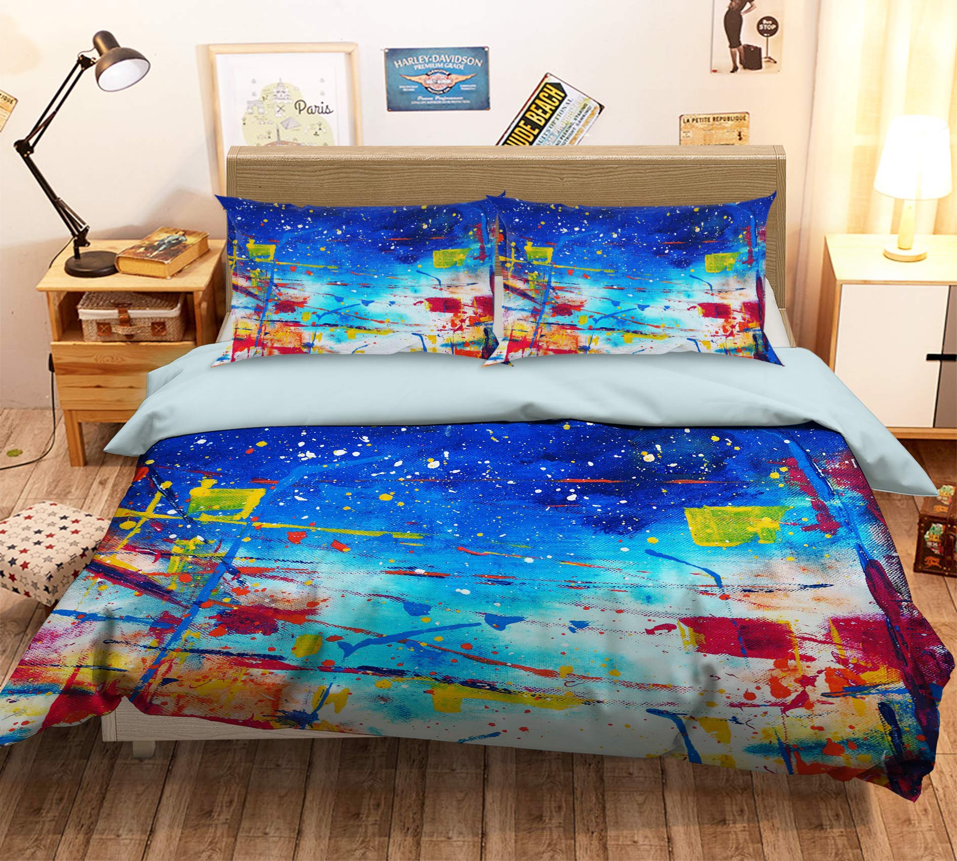 3D Color Flag Paint 60016 Bed Pillowcases Quilt