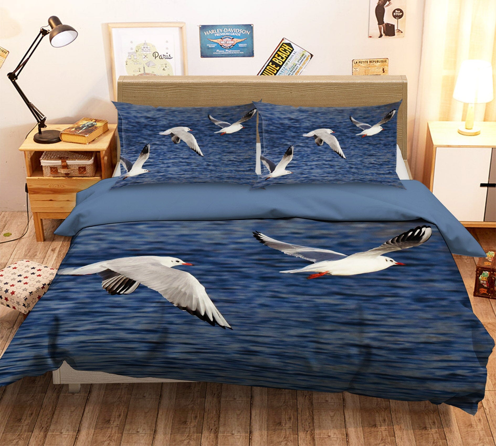 3D Seabird 1939 Bed Pillowcases Quilt Quiet Covers AJ Creativity Home 