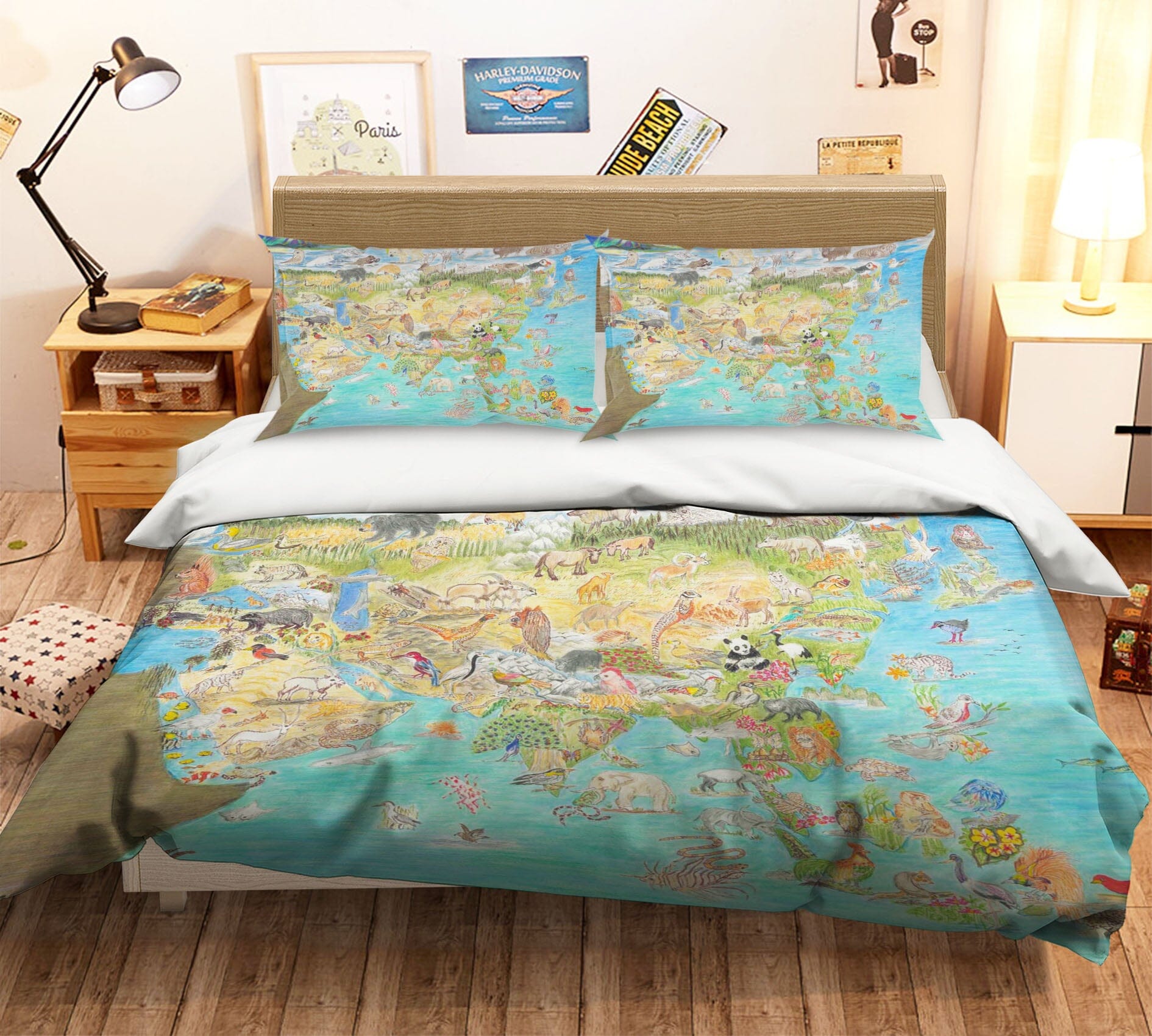 3D Animal World 021 Michael Sewell Bedding Bed Pillowcases Quilt Quiet Covers AJ Creativity Home 