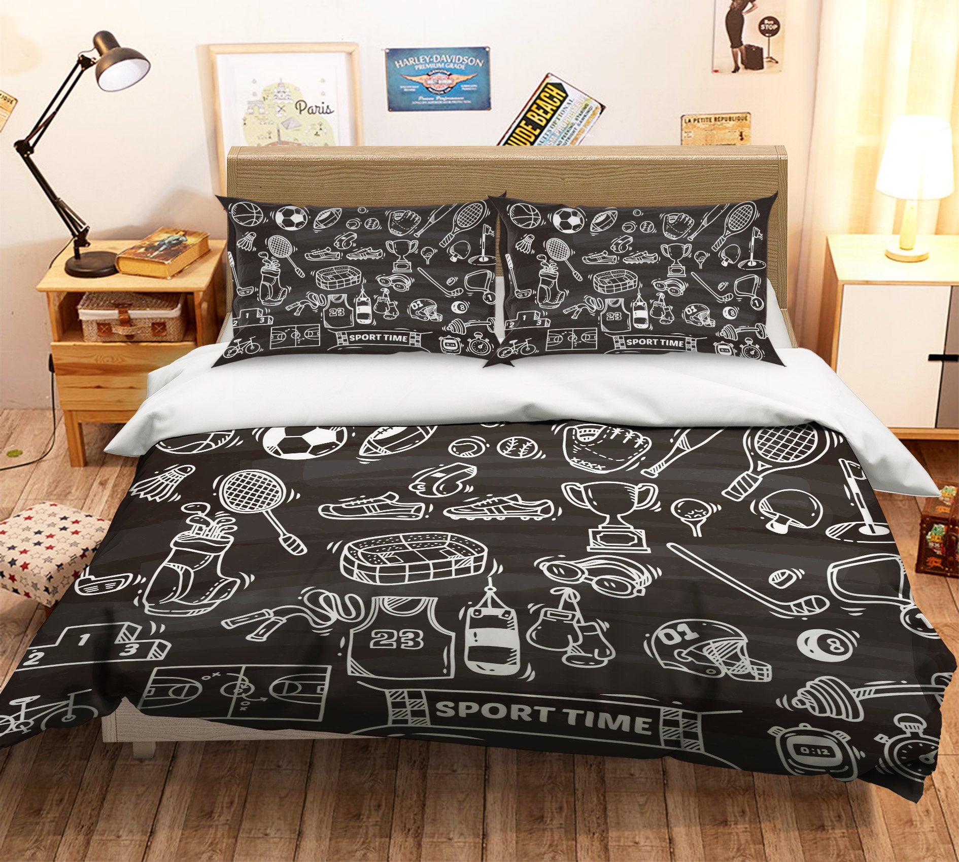 3D Sports Equipment 14146 Bed Pillowcases Quilt