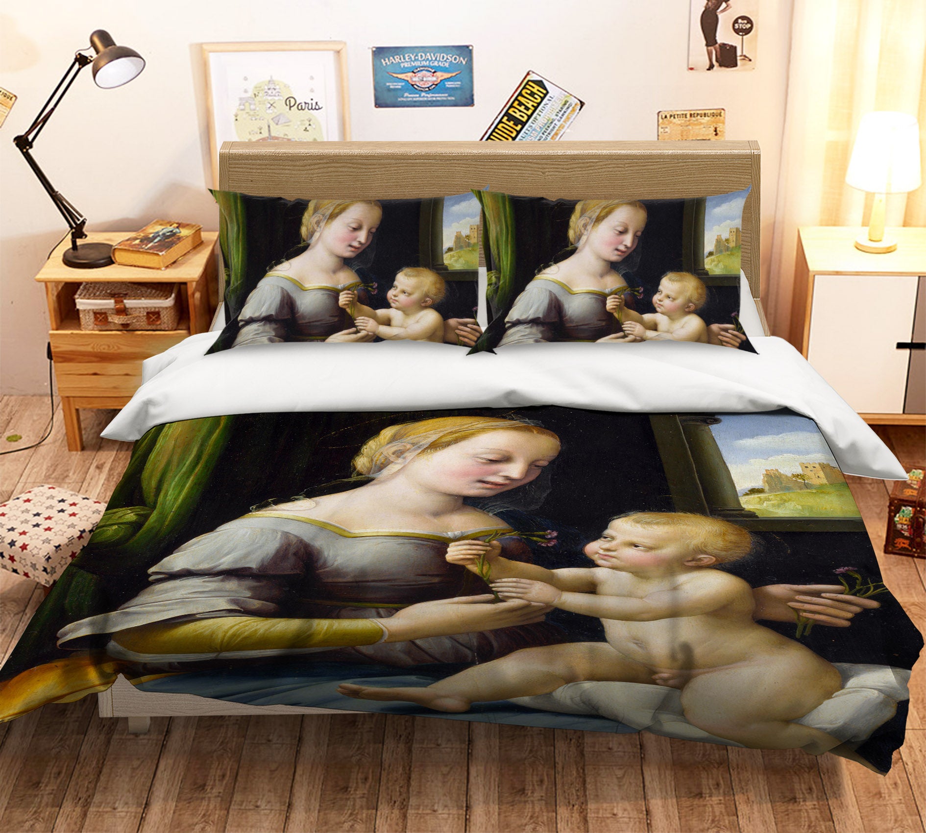 3D Mother Child 12177 Bed Pillowcases Quilt