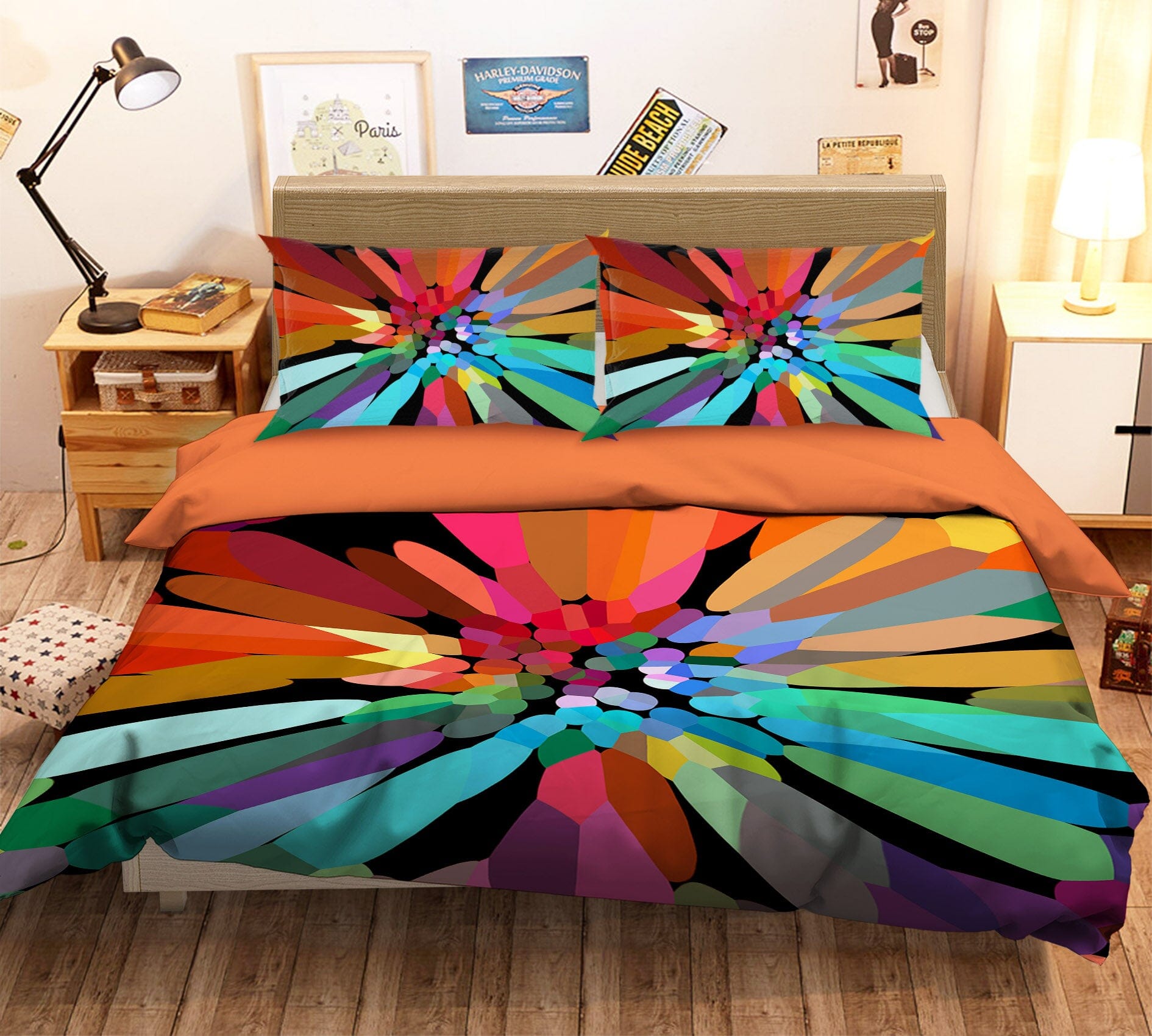 3D Colored Petals 2001 Shandra Smith Bedding Bed Pillowcases Quilt Quiet Covers AJ Creativity Home 