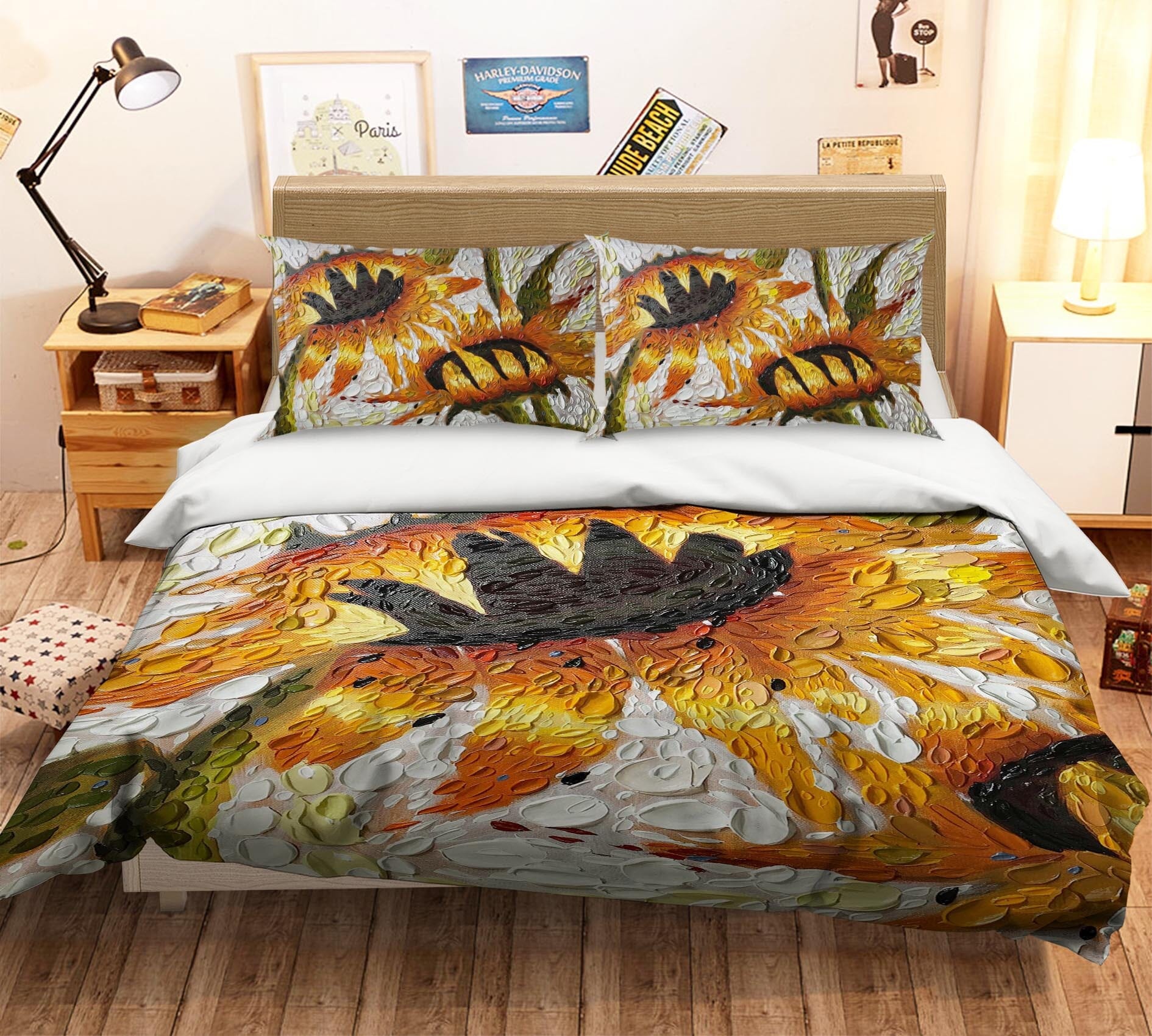 3D Sunflower Embrace 2121 Dena Tollefson bedding Bed Pillowcases Quilt Quiet Covers AJ Creativity Home 