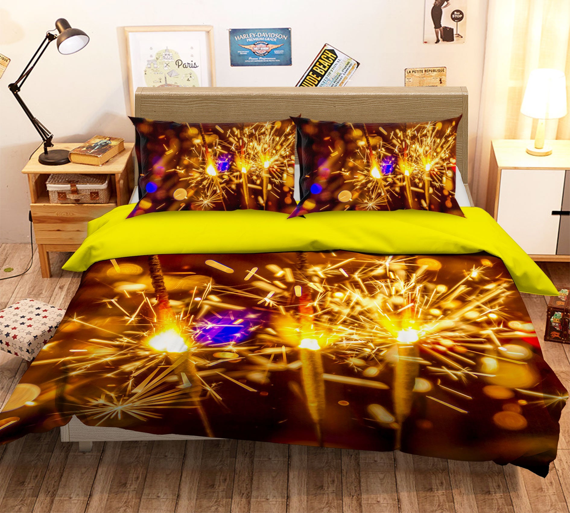 3D Fireworks 14028 Bed Pillowcases Quilt
