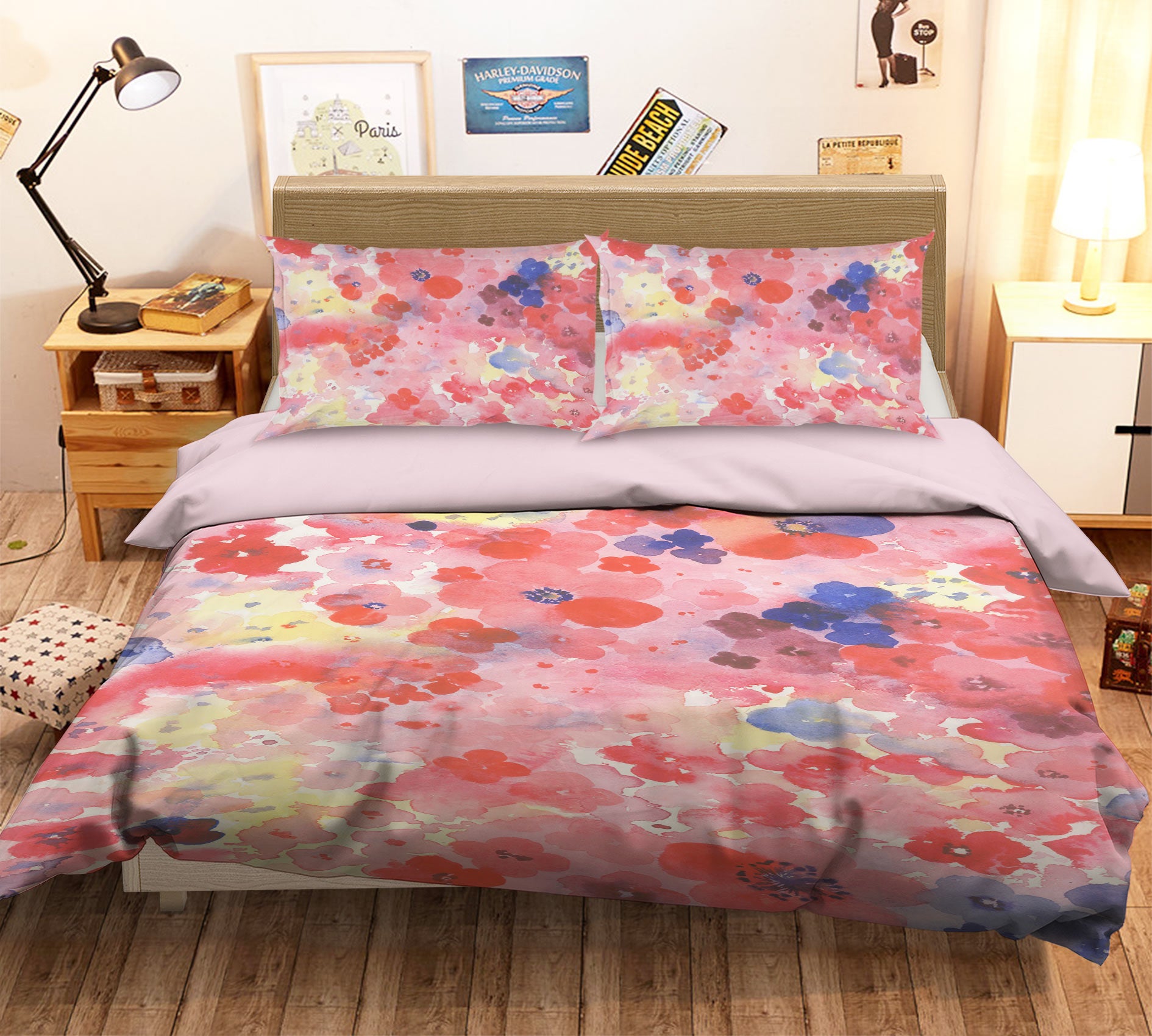 3D Pink Pattern 16099 Bed Pillowcases Quilt