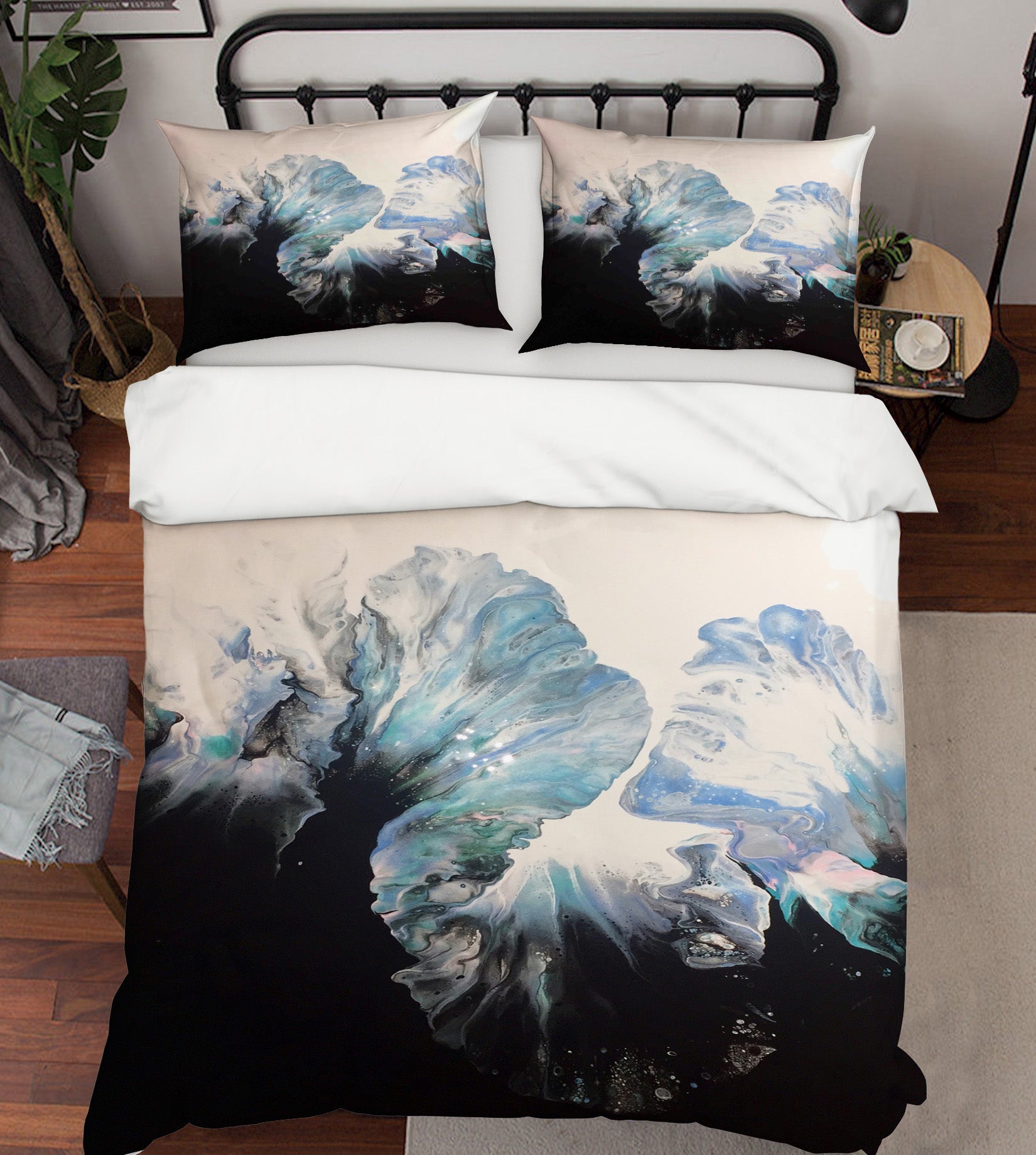 3D Black Light Blue Pattern 40051 Valerie Latrice Bedding Bed Pillowcases Quilt