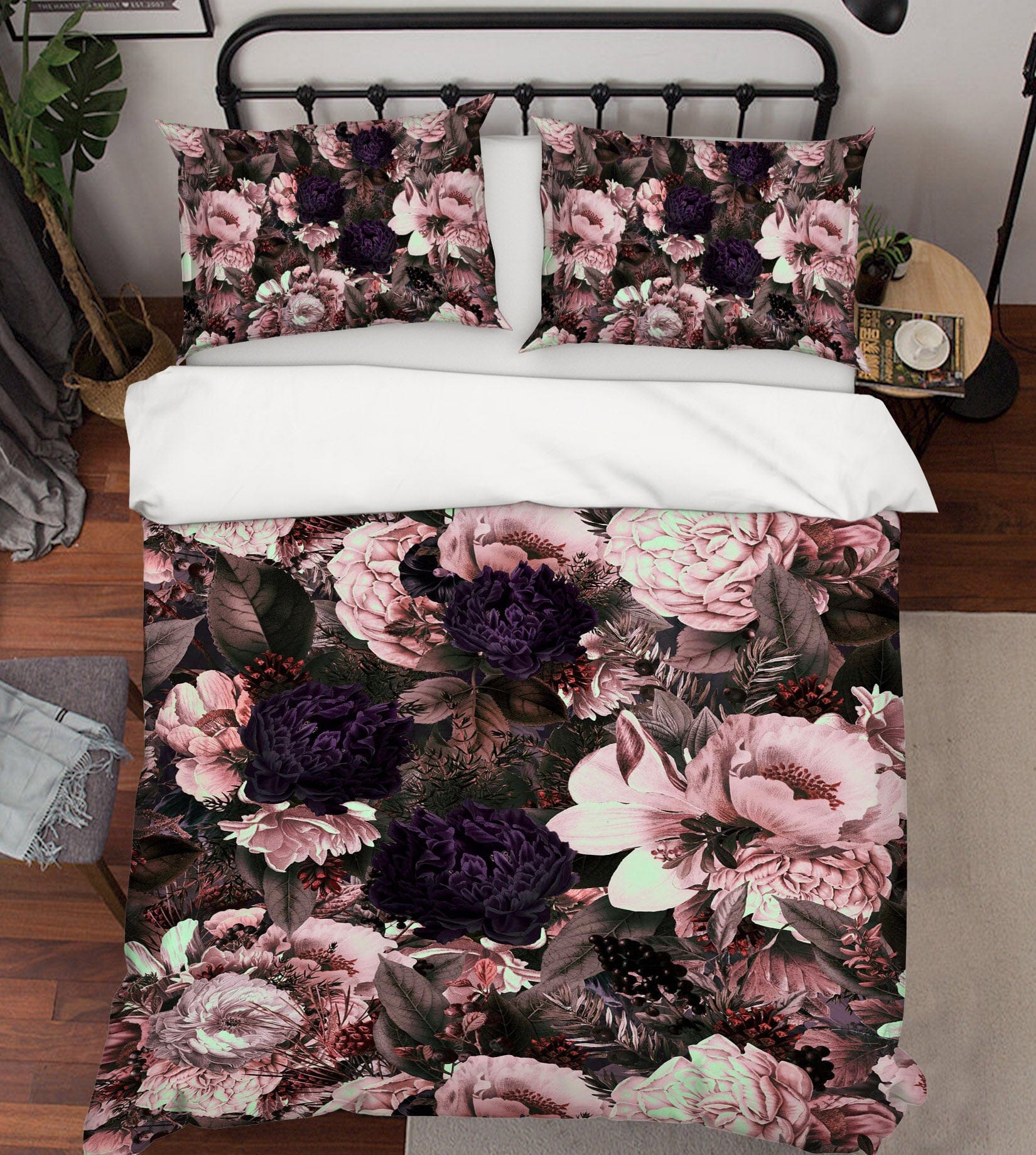 3D Purple Peony 170 Uta Naumann Bedding Bed Pillowcases Quilt Quiet Covers AJ Creativity Home 