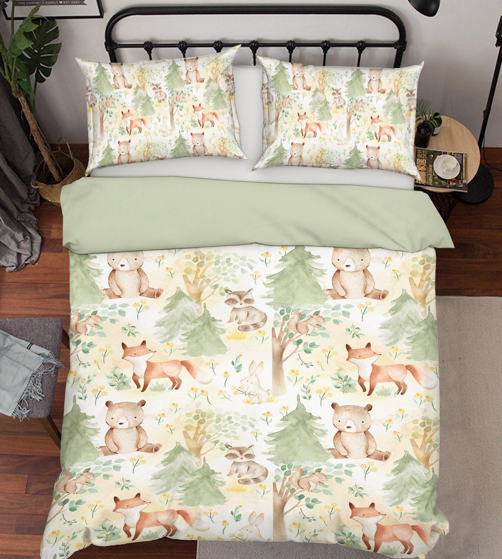 3D Fox Bear Tree 224 Uta Naumann Bedding Bed Pillowcases Quilt Quiet Covers AJ Creativity Home 