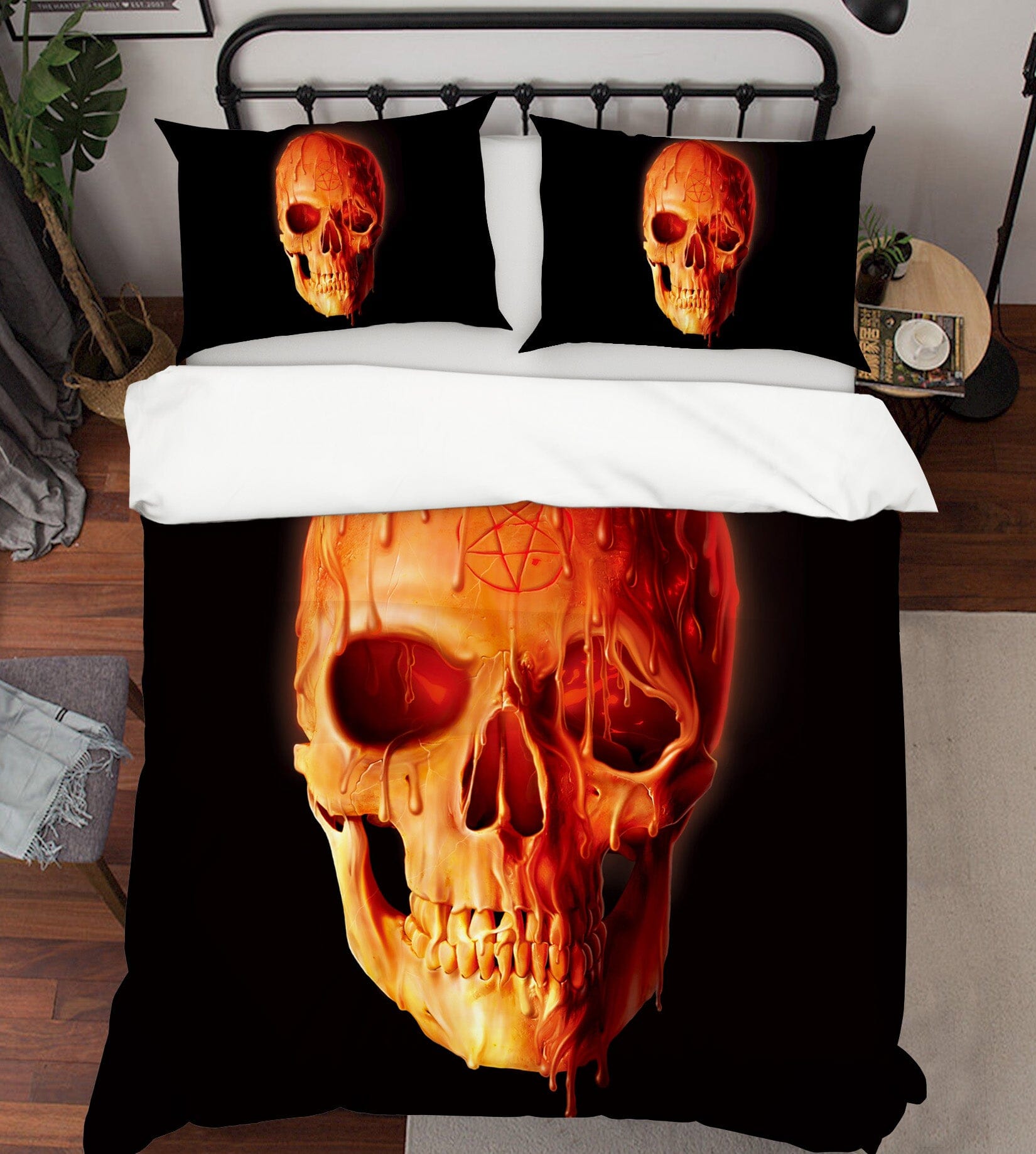3D Wax Skull 099 Bed Pillowcases Quilt Exclusive Designer Vincent Quiet Covers AJ Creativity Home 