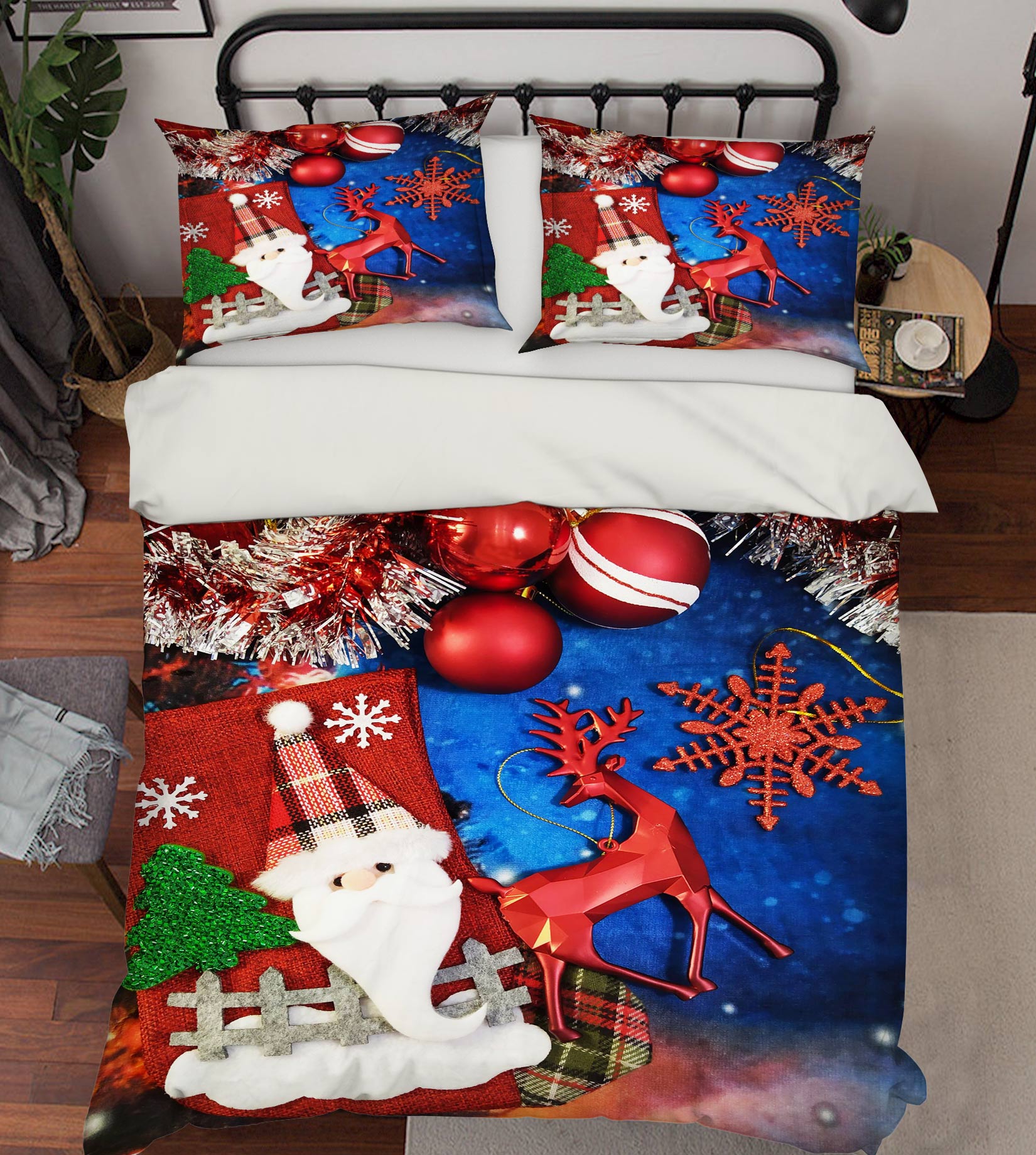 3D Santa Claus Deer 51050 Christmas Quilt Duvet Cover Xmas Bed Pillowcases