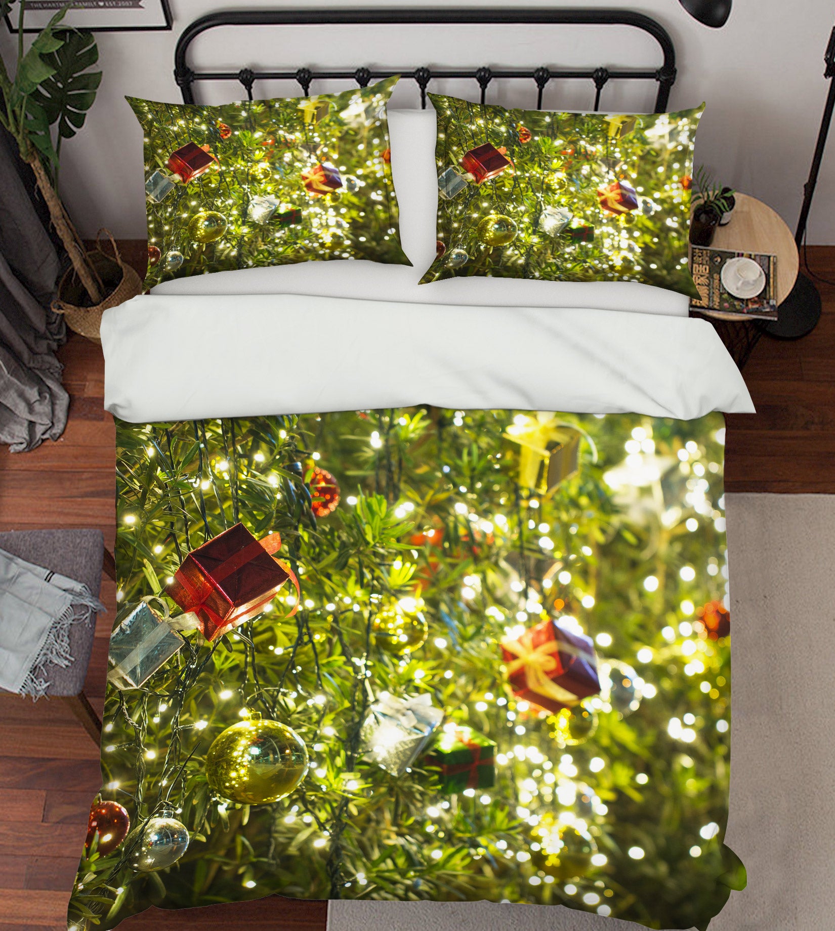 3D String Lights Gift Pendant 51007 Christmas Quilt Duvet Cover Xmas Bed Pillowcases