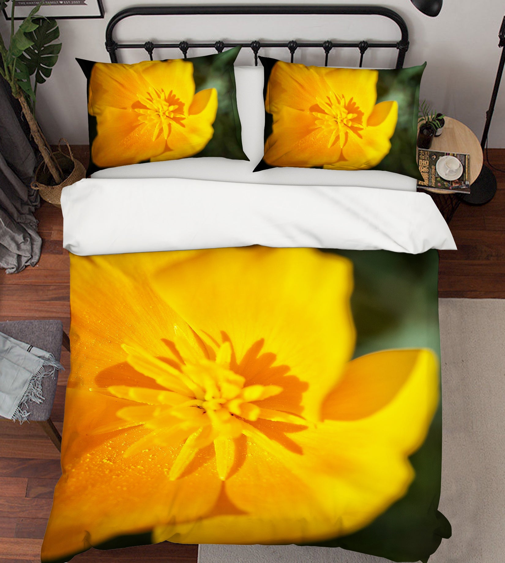 3D Yellow Flowers 62006 Kathy Barefield Bedding Bed Pillowcases Quilt