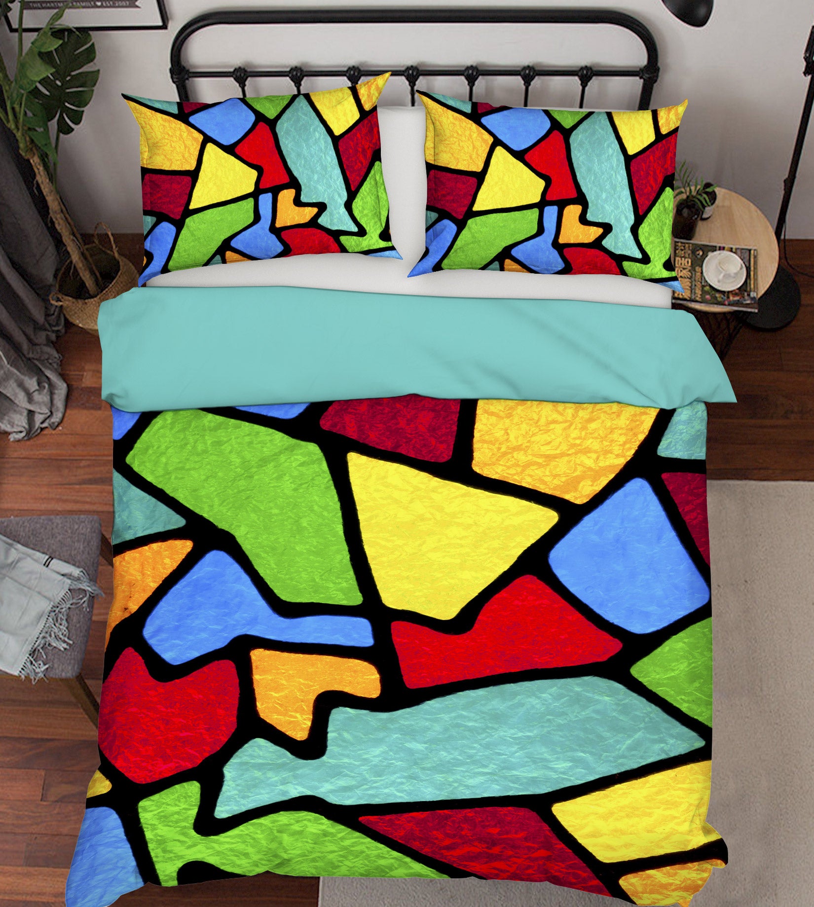 3D Color Block 13154 Bed Pillowcases Quilt