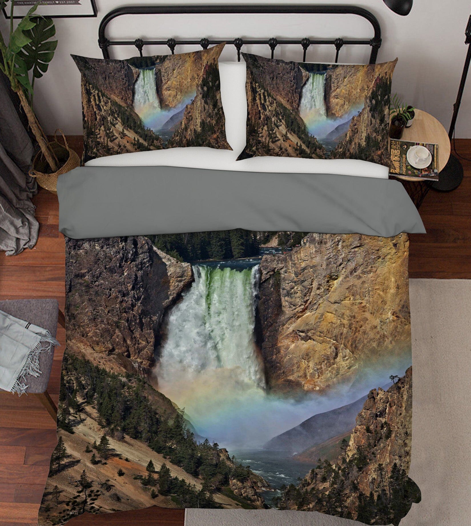 3D Rainbow Waterfall 2125 Kathy Barefield Bedding Bed Pillowcases Quilt Quiet Covers AJ Creativity Home 
