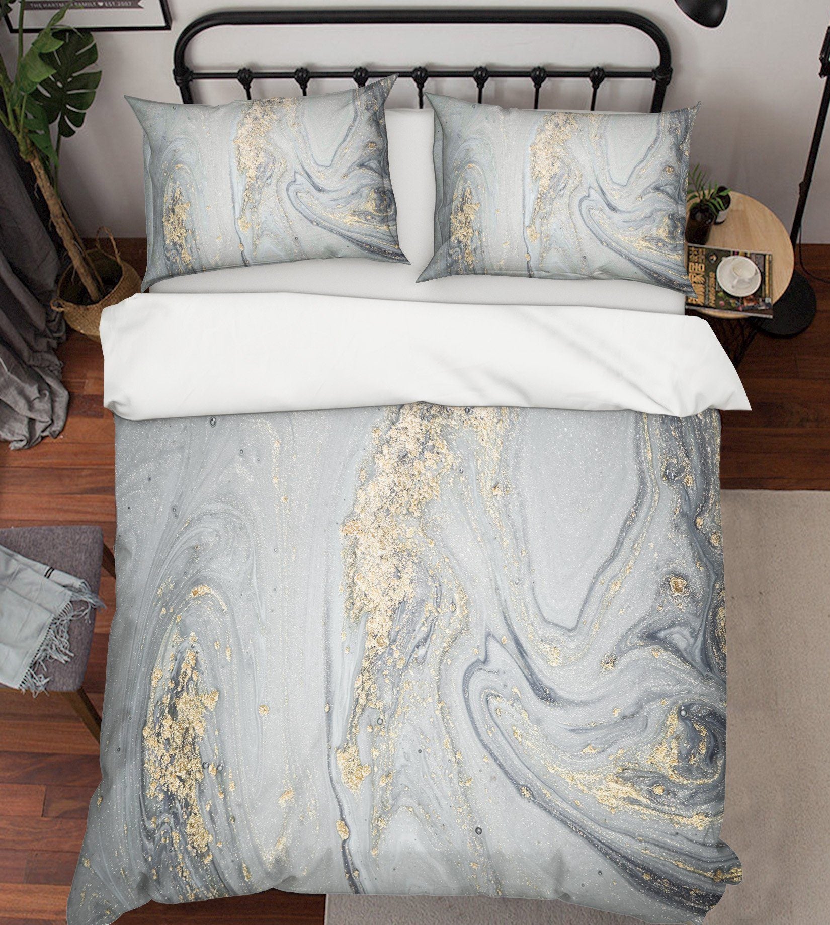 3D Silver Sand Flow 055 Bed Pillowcases Quilt Wallpaper AJ Wallpaper 