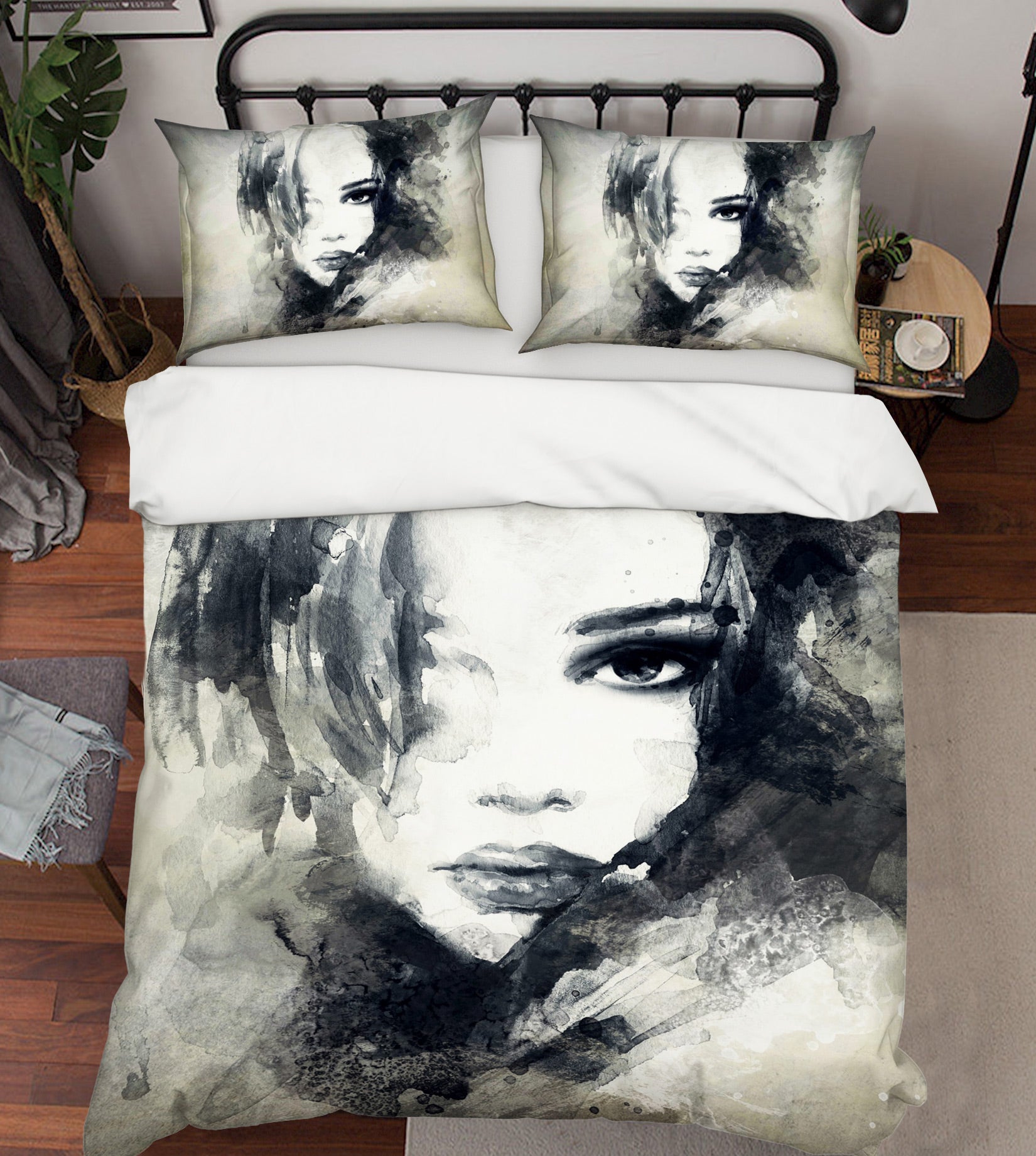 3D Ink Ppainting Model 006 Bed Pillowcases Quilt