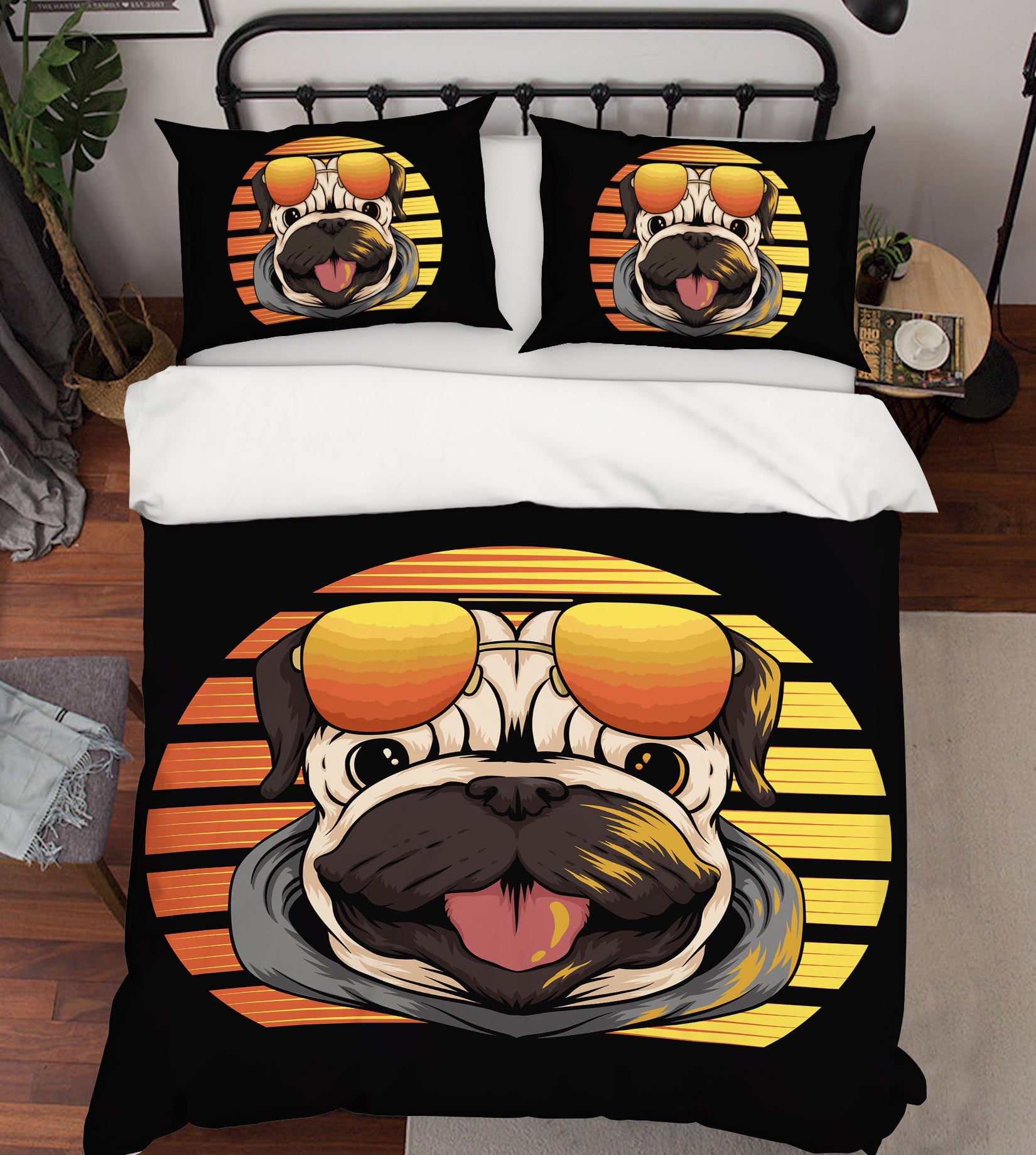 3D Dog Sunglasses 58241 Bed Pillowcases Quilt