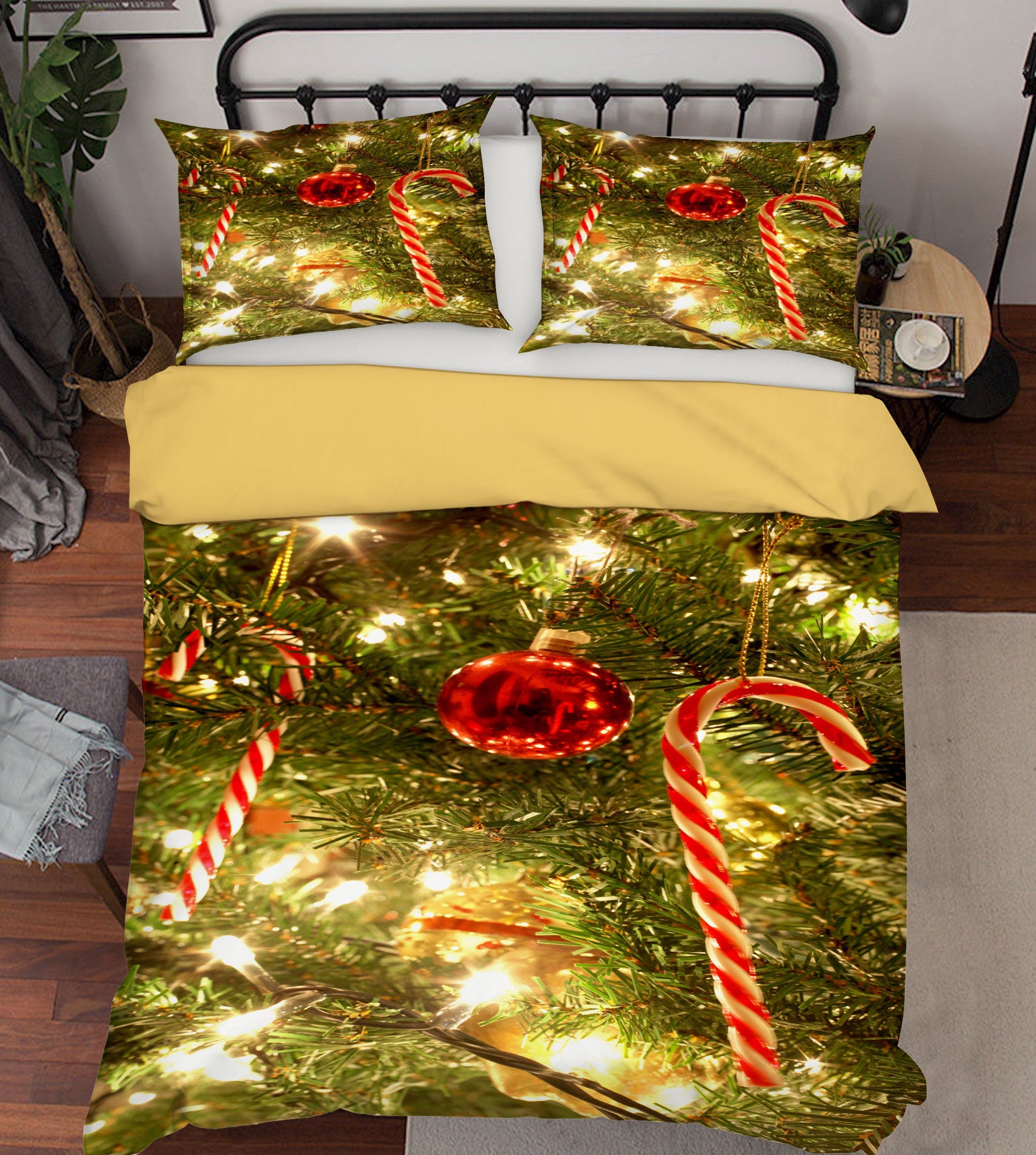 3D Tree Candy Cane 51017 Christmas Quilt Duvet Cover Xmas Bed Pillowcases