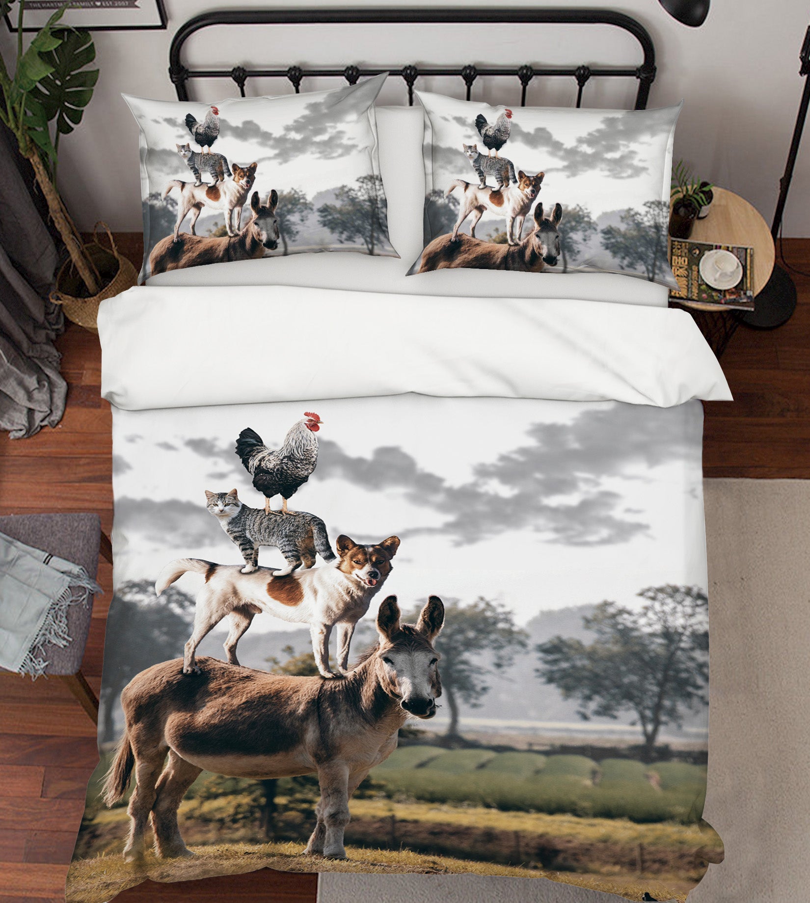 3D Donkey Puppy 037 Bed Pillowcases Quilt