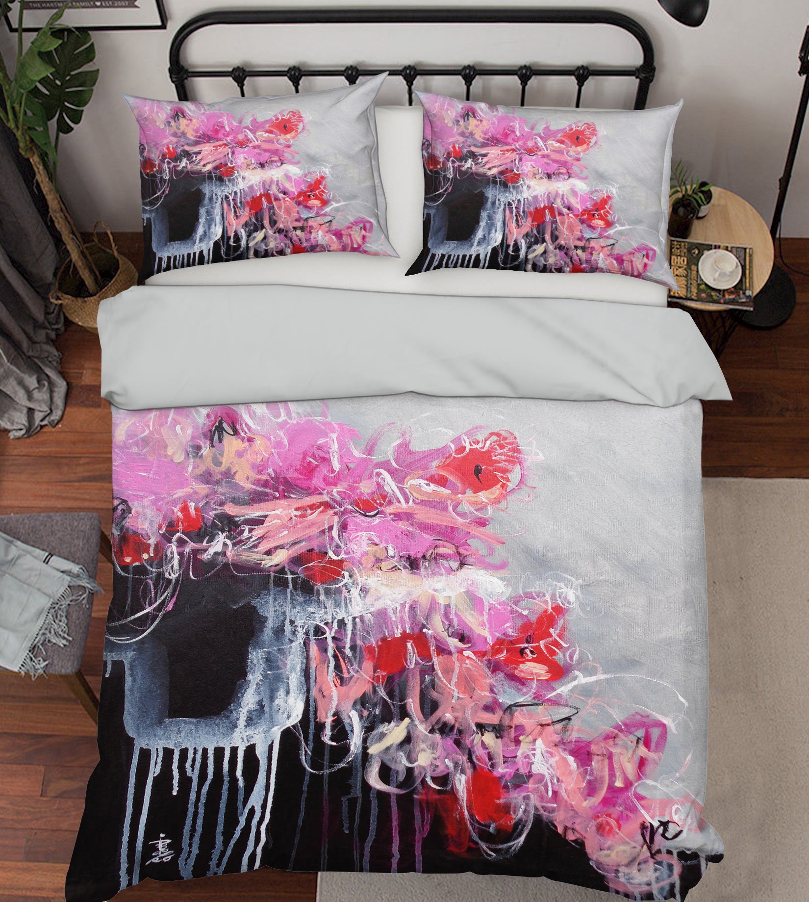 3D Pink Graffiti 1231 Misako Chida Bedding Bed Pillowcases Quilt Cover Duvet Cover