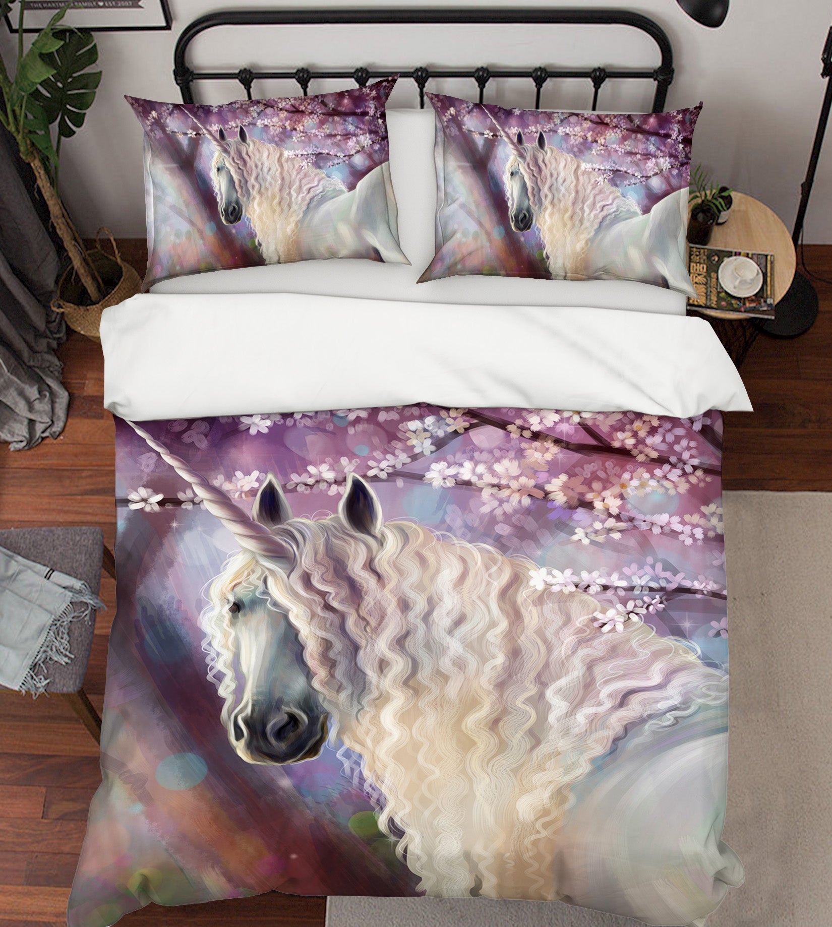 3D Peach Unicorn 035 Bed Pillowcases Quilt