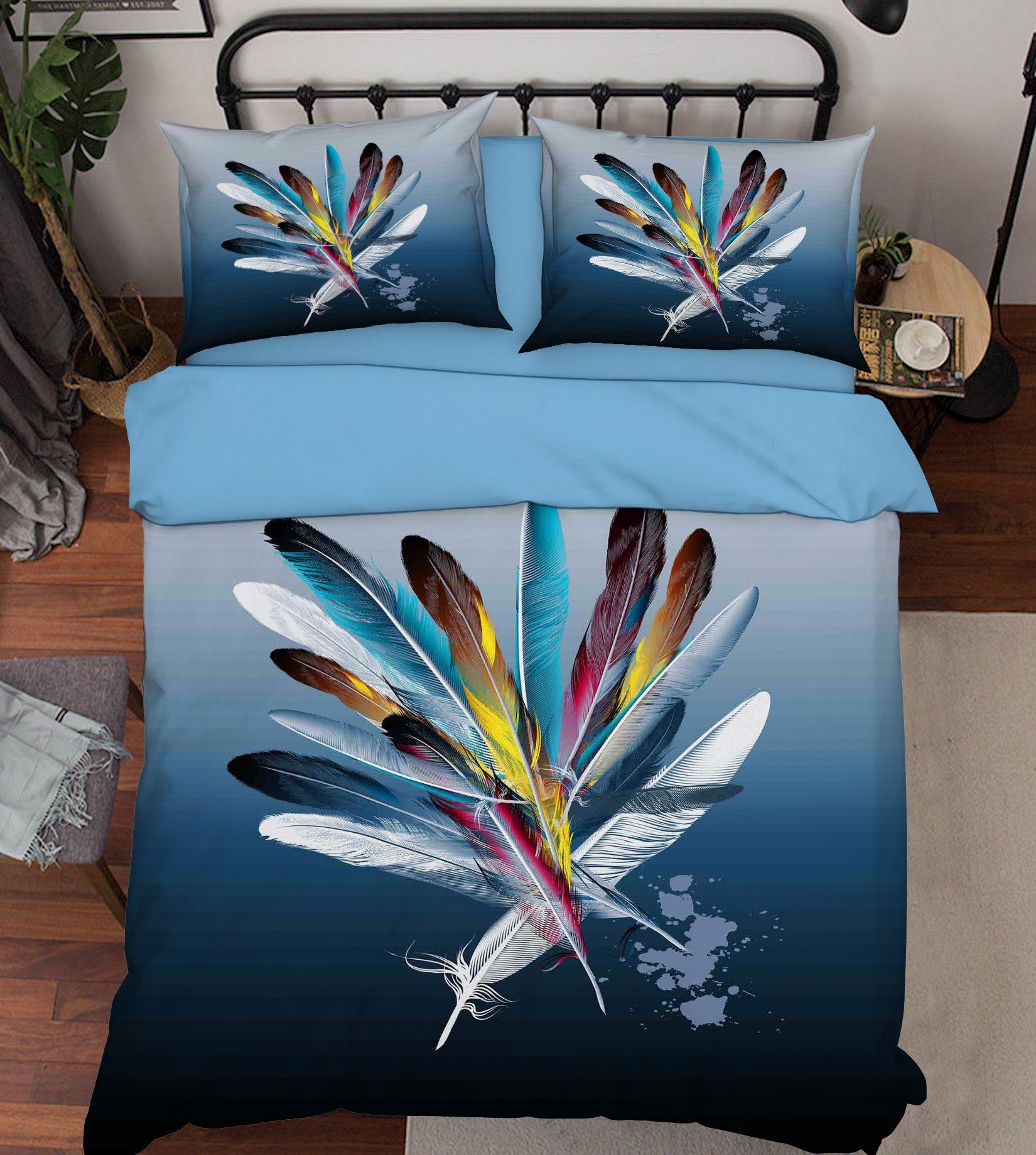 3D Paint Feathers 064 Bed Pillowcases Quilt Wallpaper AJ Wallpaper 