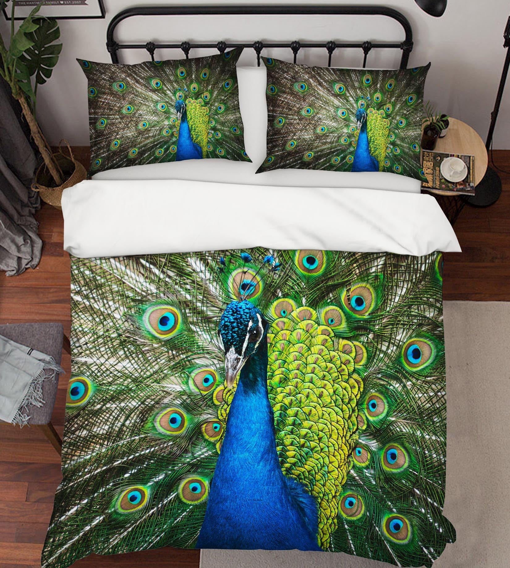3D Peacock 1918 Bed Pillowcases Quilt Quiet Covers AJ Creativity Home 