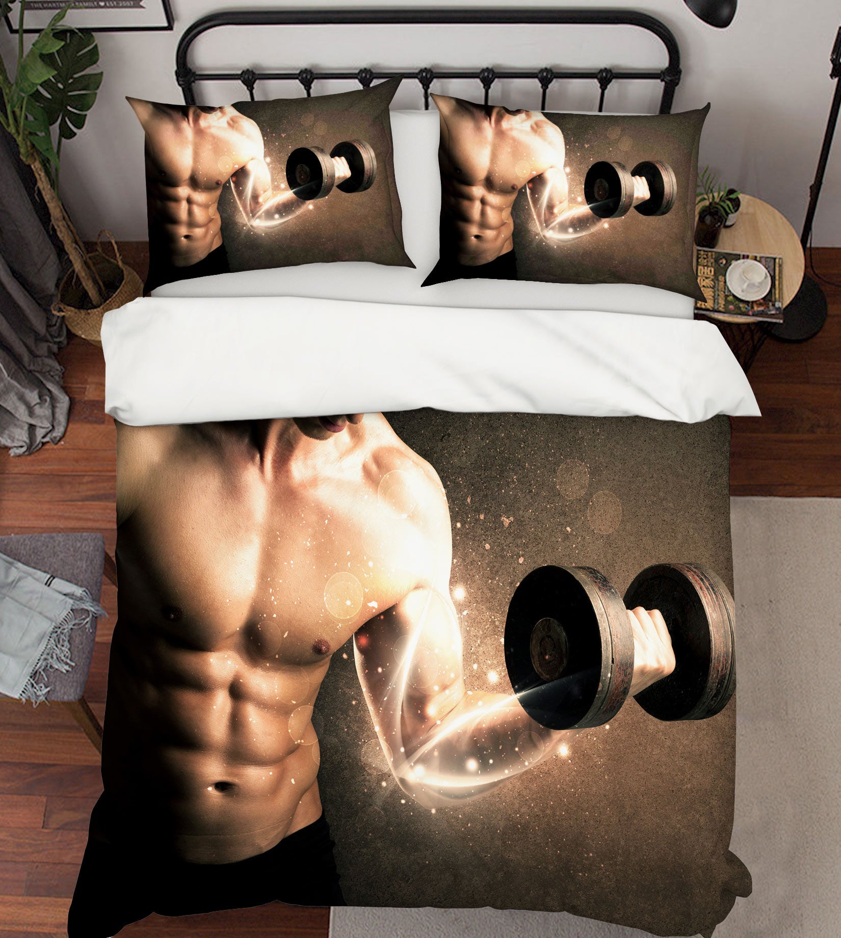 3D Lift Dumbbells 14122 Bed Pillowcases Quilt