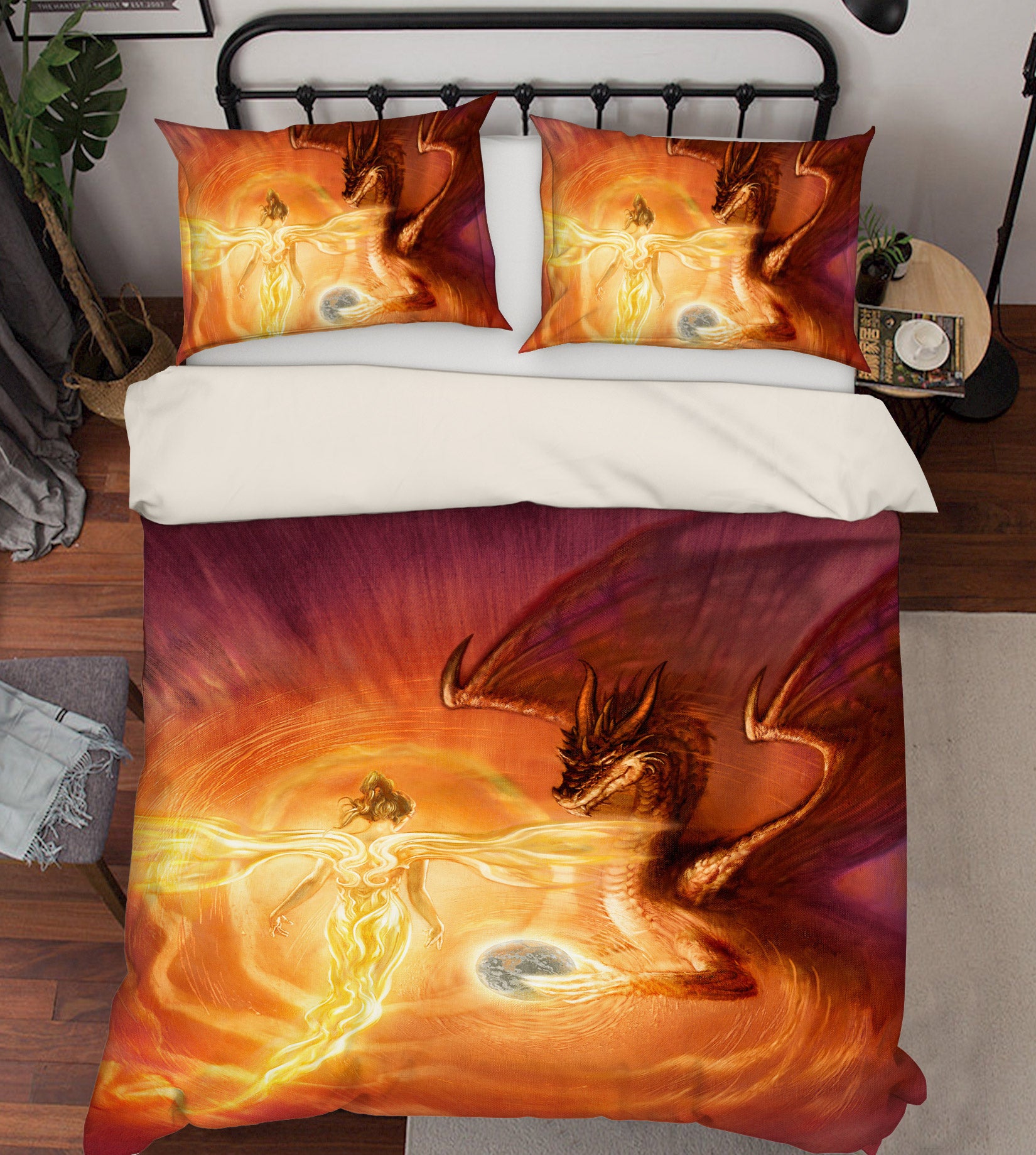 3D Fire Elf Dragon Ball 7022 Ciruelo Bedding Bed Pillowcases Quilt