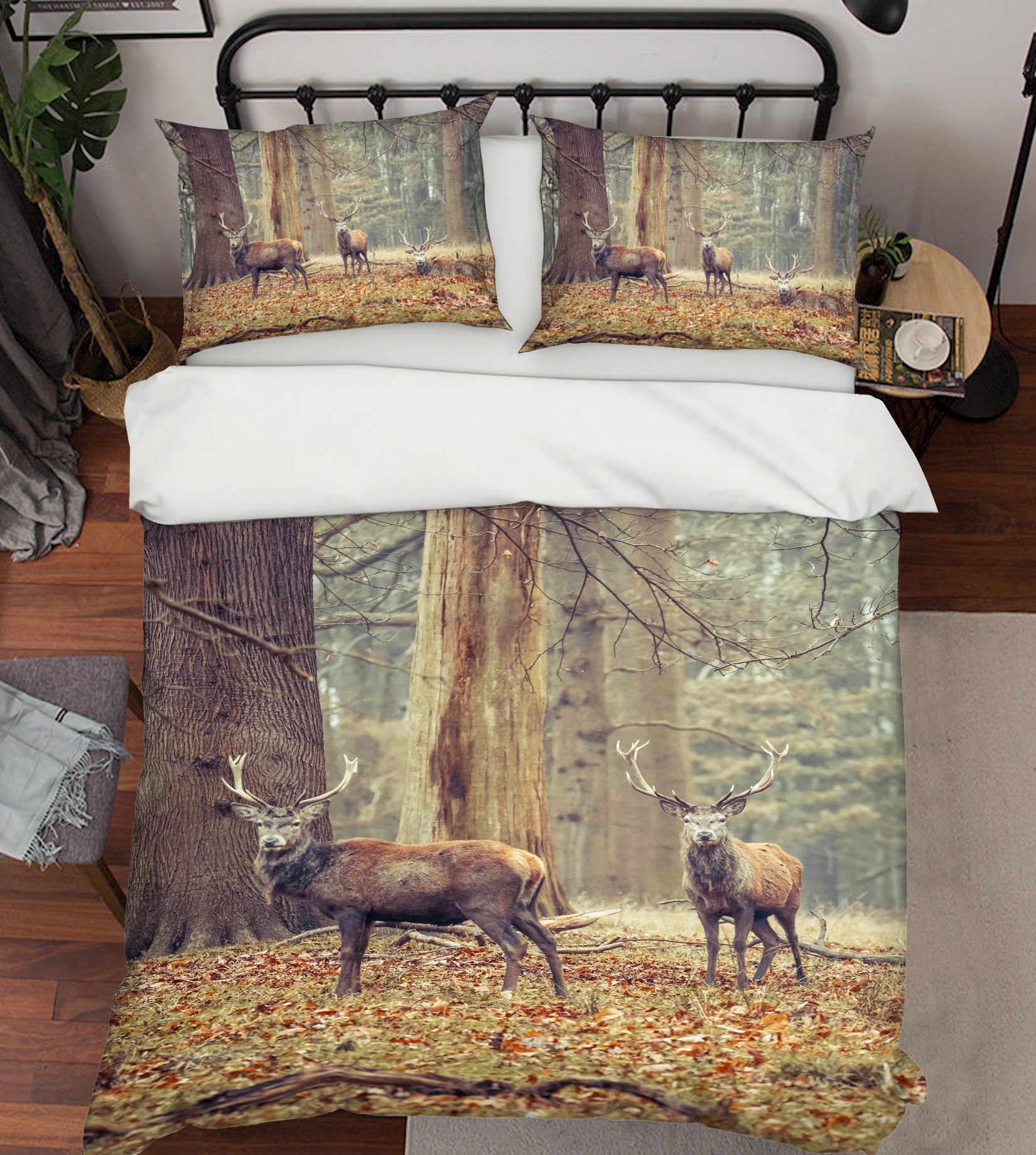 3D Forest Elk 6972 Assaf Frank Bedding Bed Pillowcases Quilt Cover Duvet Cover