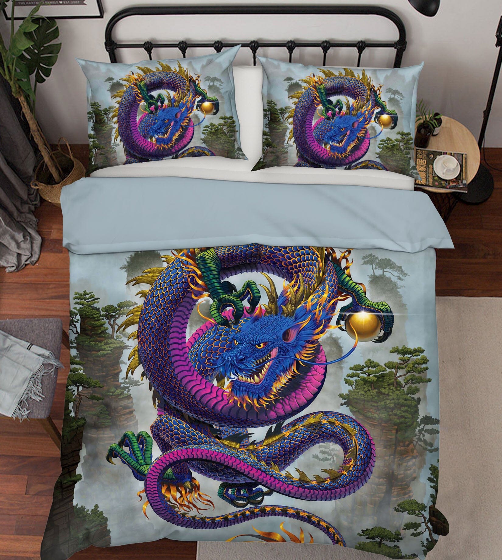 3D Good Fortune Dragon Def 048 Bed Pillowcases Quilt Exclusive Designer Vincent Quiet Covers AJ Creativity Home 