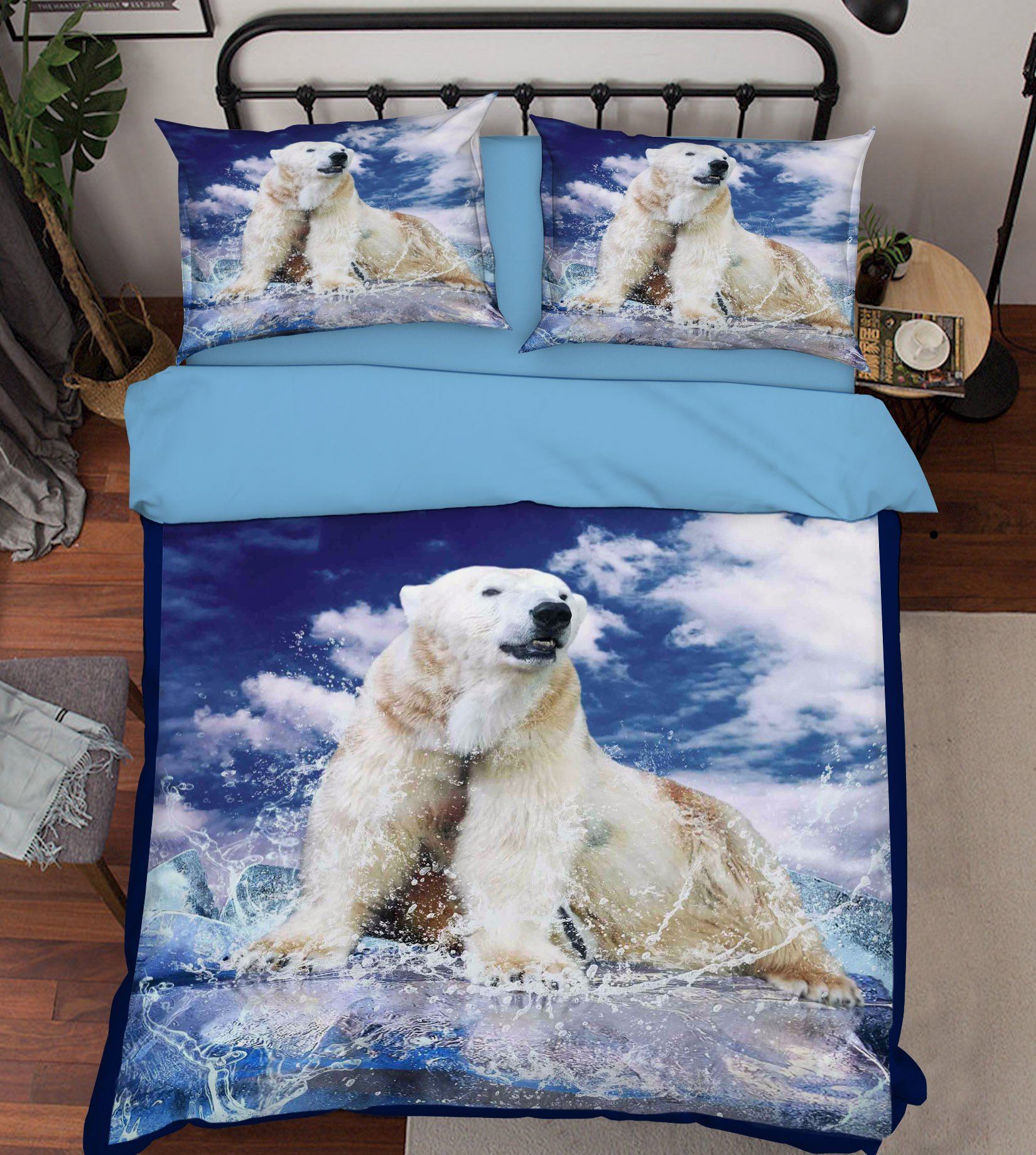 3D Polar Bear 144 Bed Pillowcases Quilt Wallpaper AJ Wallpaper 