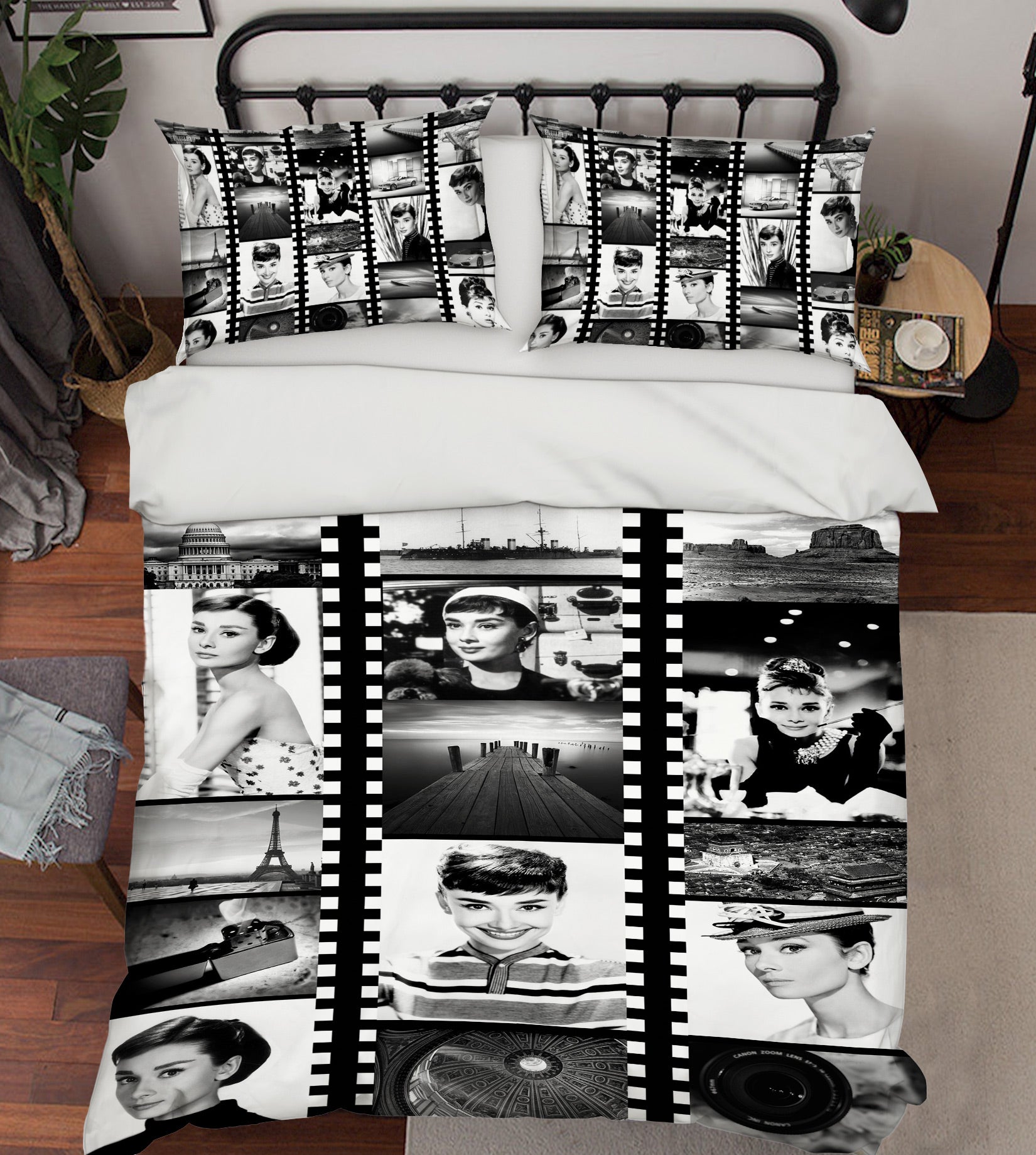 3D Hepburn Photos 12023 Bed Pillowcases Quilt