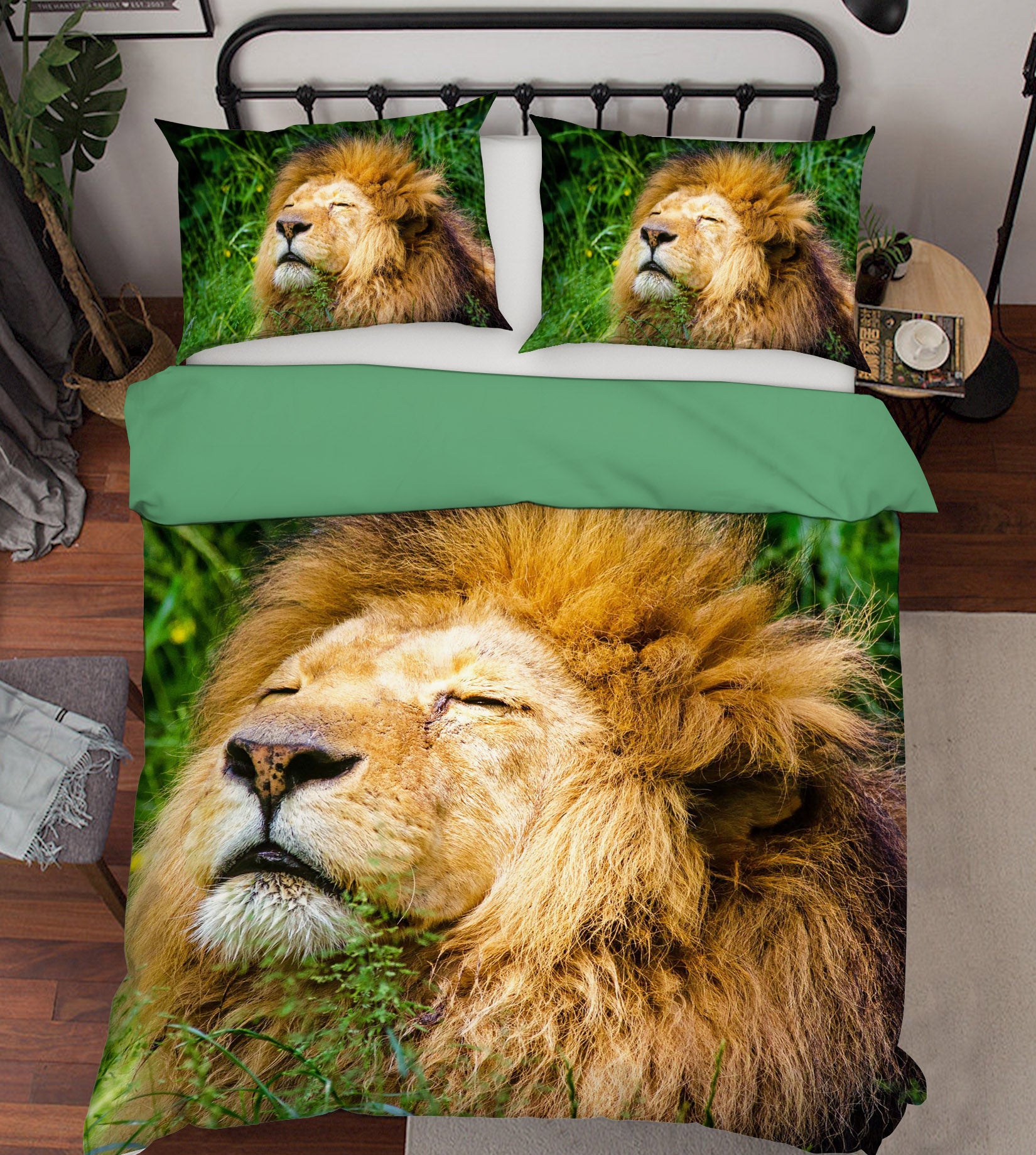 3D Lion Forest 005 Bed Pillowcases Quilt