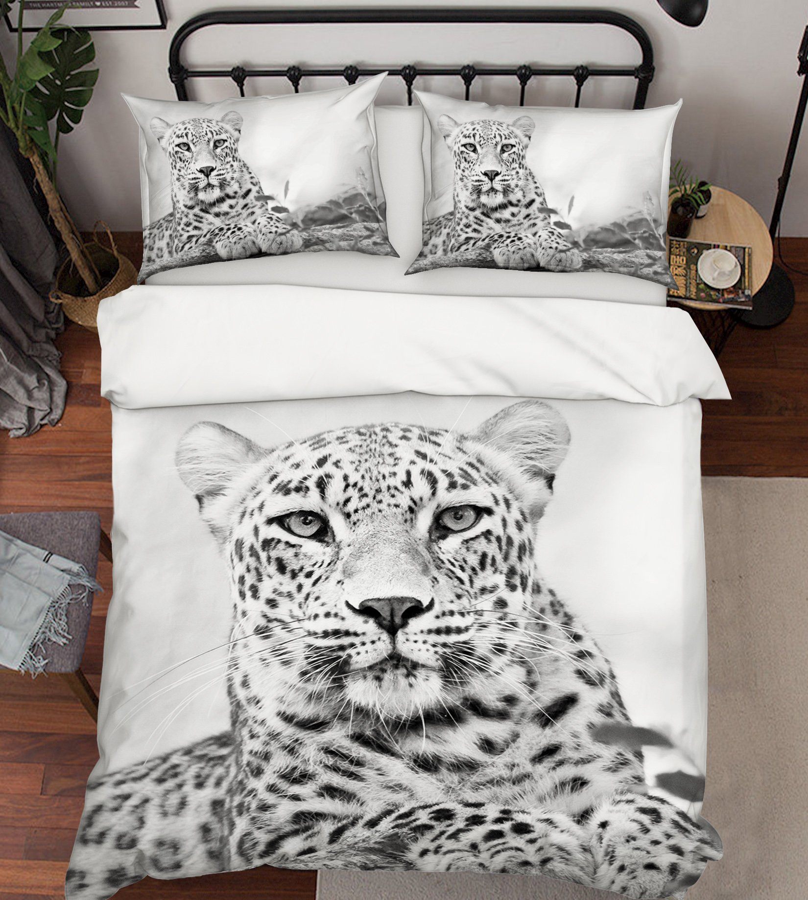 3D Grey Tiger 2004 Bed Pillowcases Quilt Quiet Covers AJ Creativity Home 