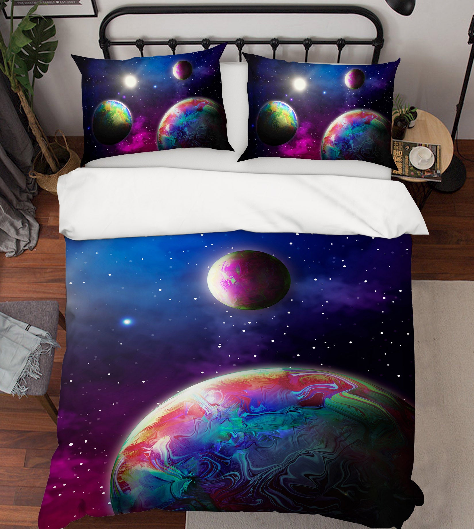 3D Space Planet 60170 Bed Pillowcases Quilt