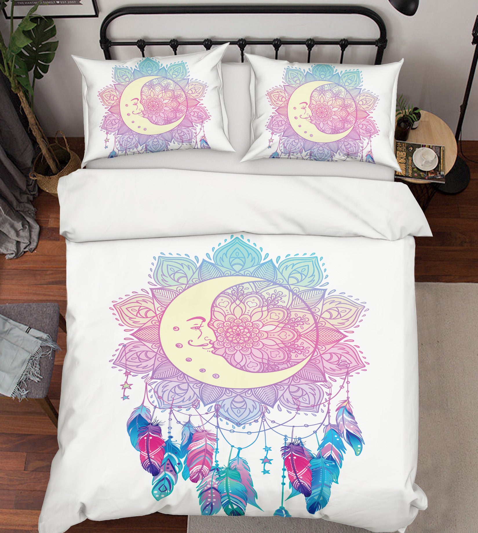 3D Moon Pattern 15049 Bed Pillowcases Quilt