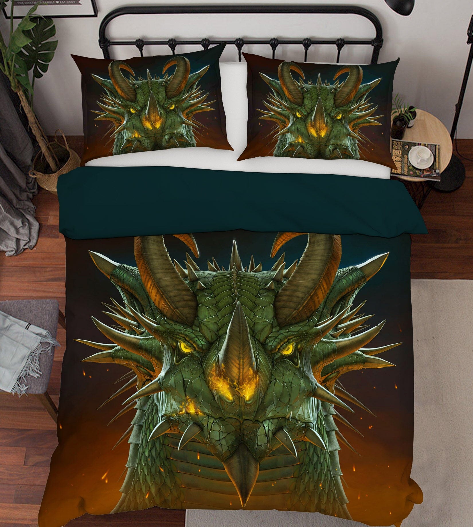3D Dragon Portrait 042 Bed Pillowcases Quilt Exclusive Designer Vincent Quiet Covers AJ Creativity Home 