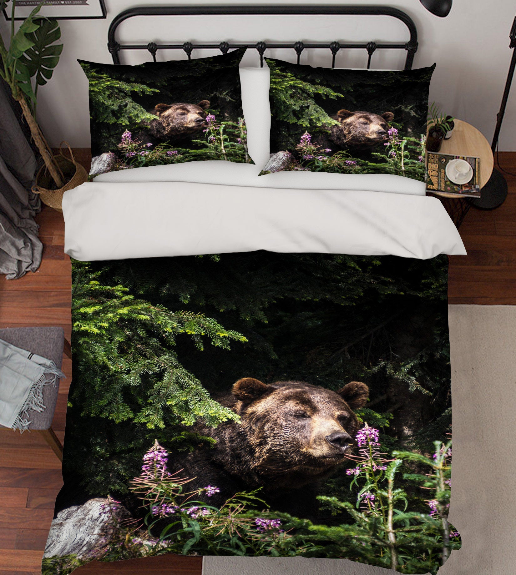 3D Brown Bear 60050 Bed Pillowcases Quilt