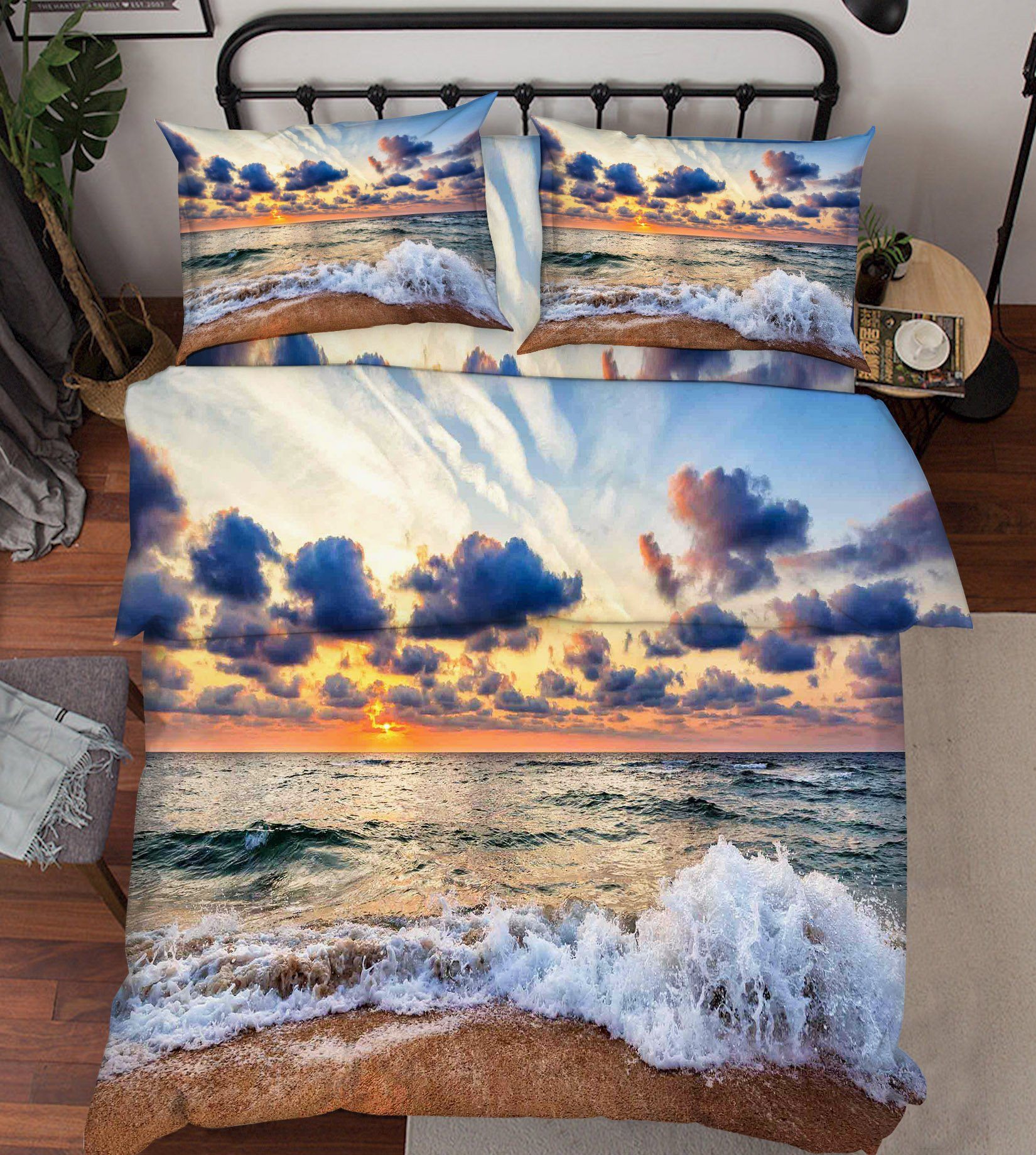 3D Sea Sunset Scenery 18 Bed Pillowcases Quilt Wallpaper AJ Wallpaper 