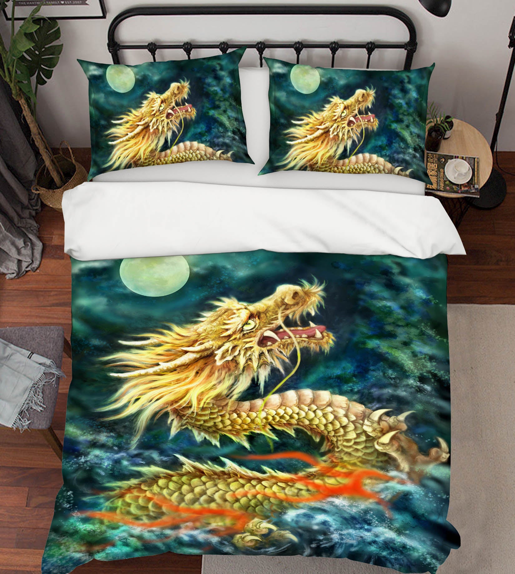 3D Dragon Moon 5922 Kayomi Harai Bedding Bed Pillowcases Quilt Cover Duvet Cover