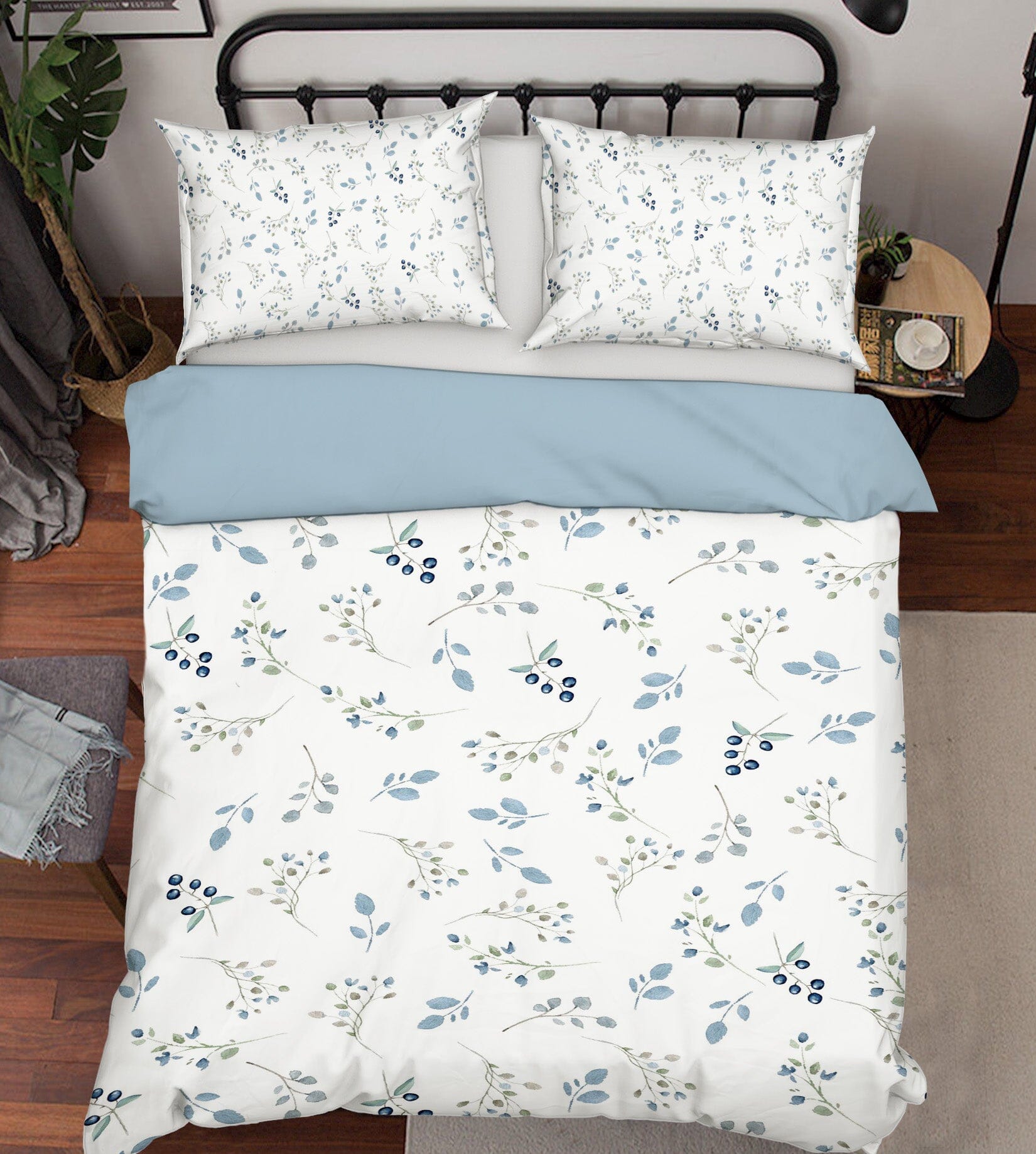 3D Blueberry Flower 192 Uta Naumann Bedding Bed Pillowcases Quilt Quiet Covers AJ Creativity Home 
