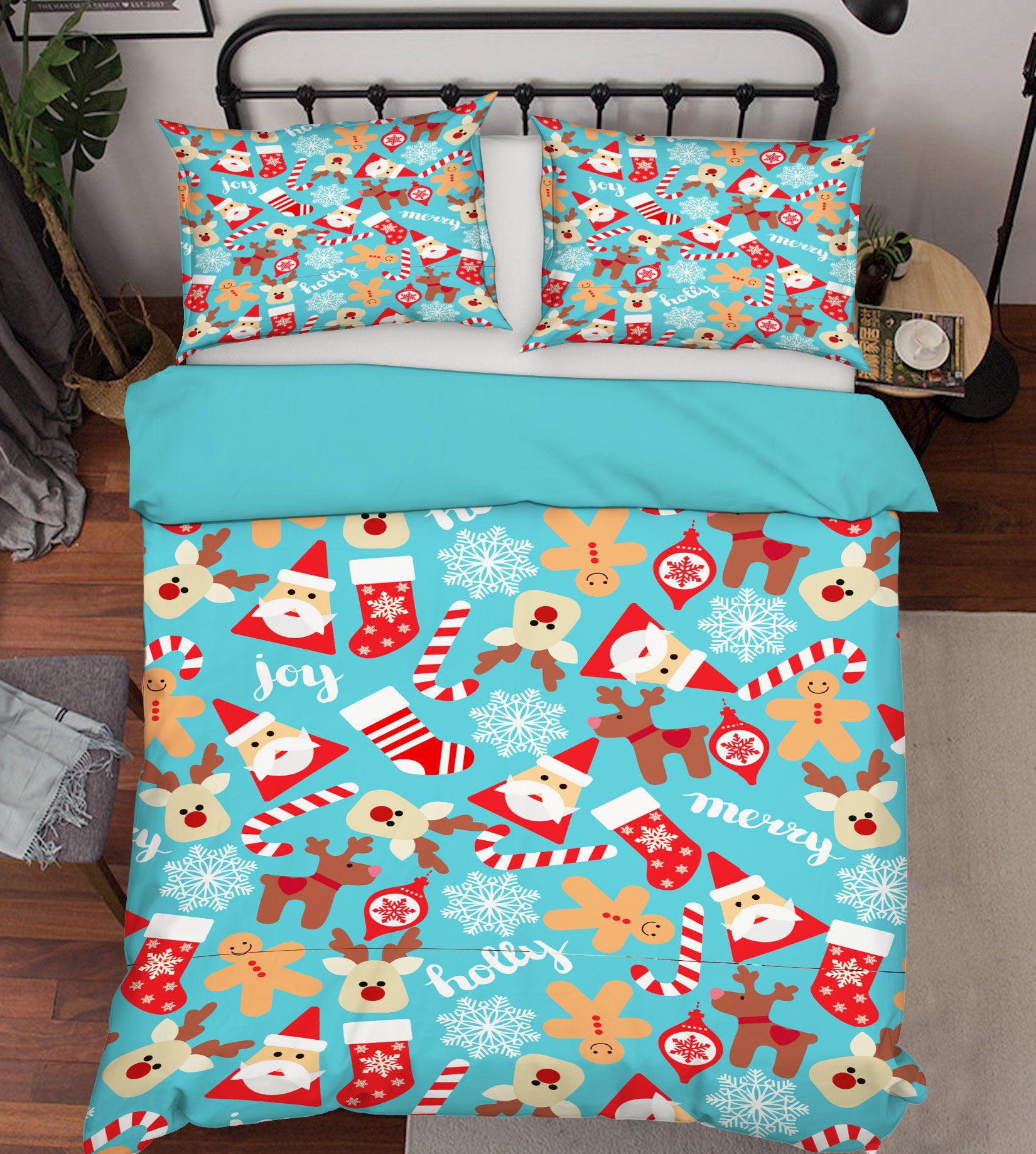 3D Santa Claus Deer 50041 Christmas Quilt Duvet Cover Xmas Bed Pillowcases