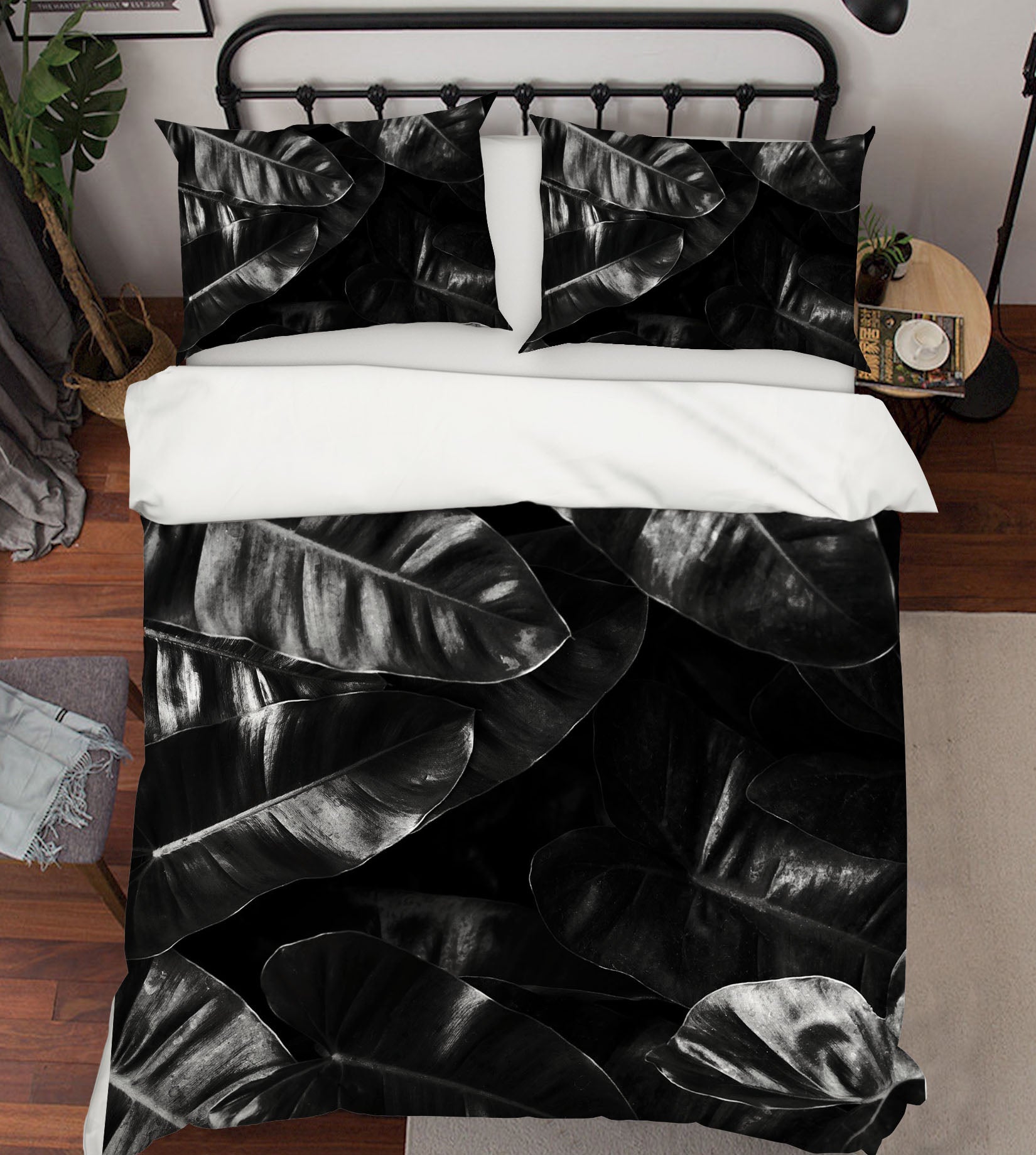 3D Black Leaves 243 Boris Draschoff Bedding Bed Pillowcases Quilt