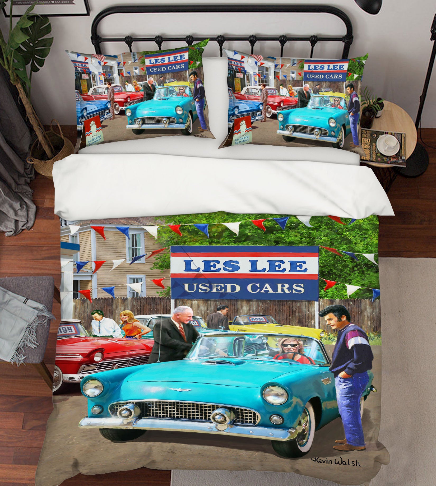 3D Mint Blue Car 12542 Kevin Walsh Bedding Bed Pillowcases Quilt