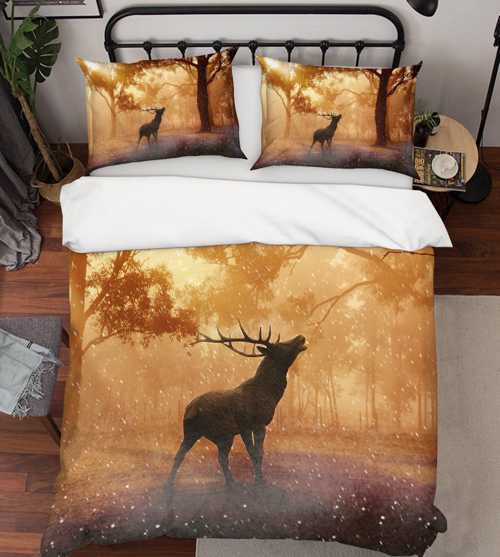 3D Forest Elk 1954 Bed Pillowcases Quilt Quiet Covers AJ Creativity Home 